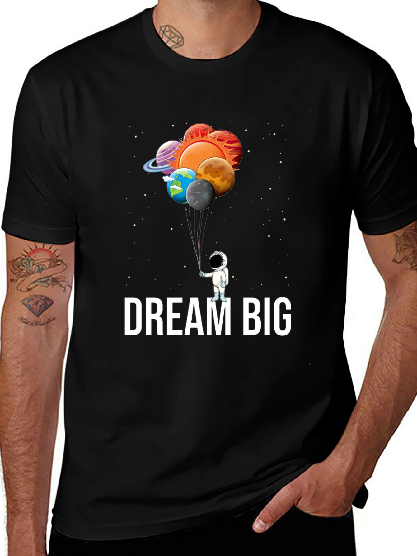 Variant 26 of Dream Big Planets Astronaut Graphic T-Shirt