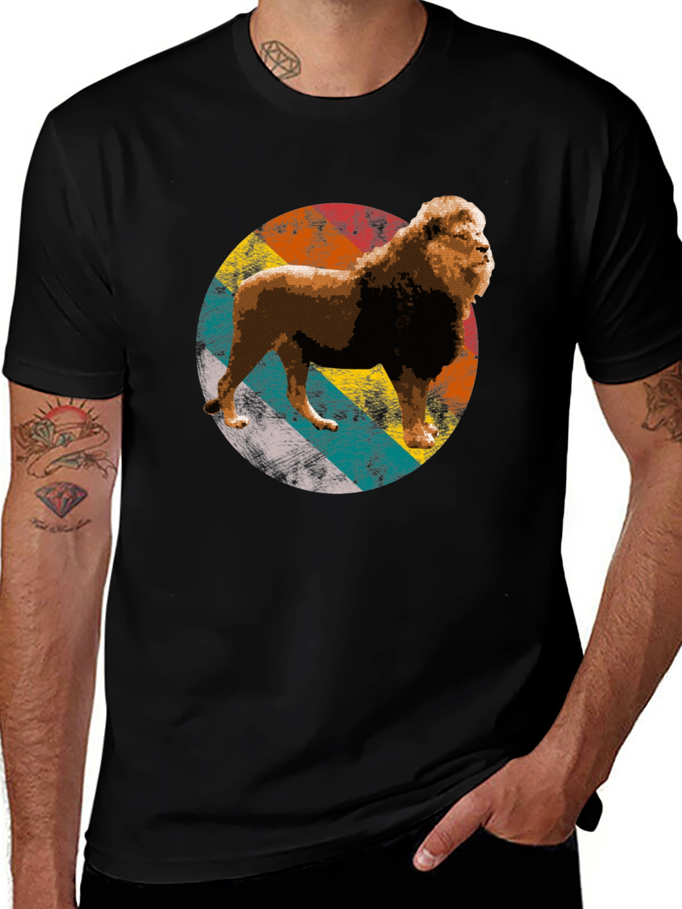 Lion Graphic Tee - Retro Style
