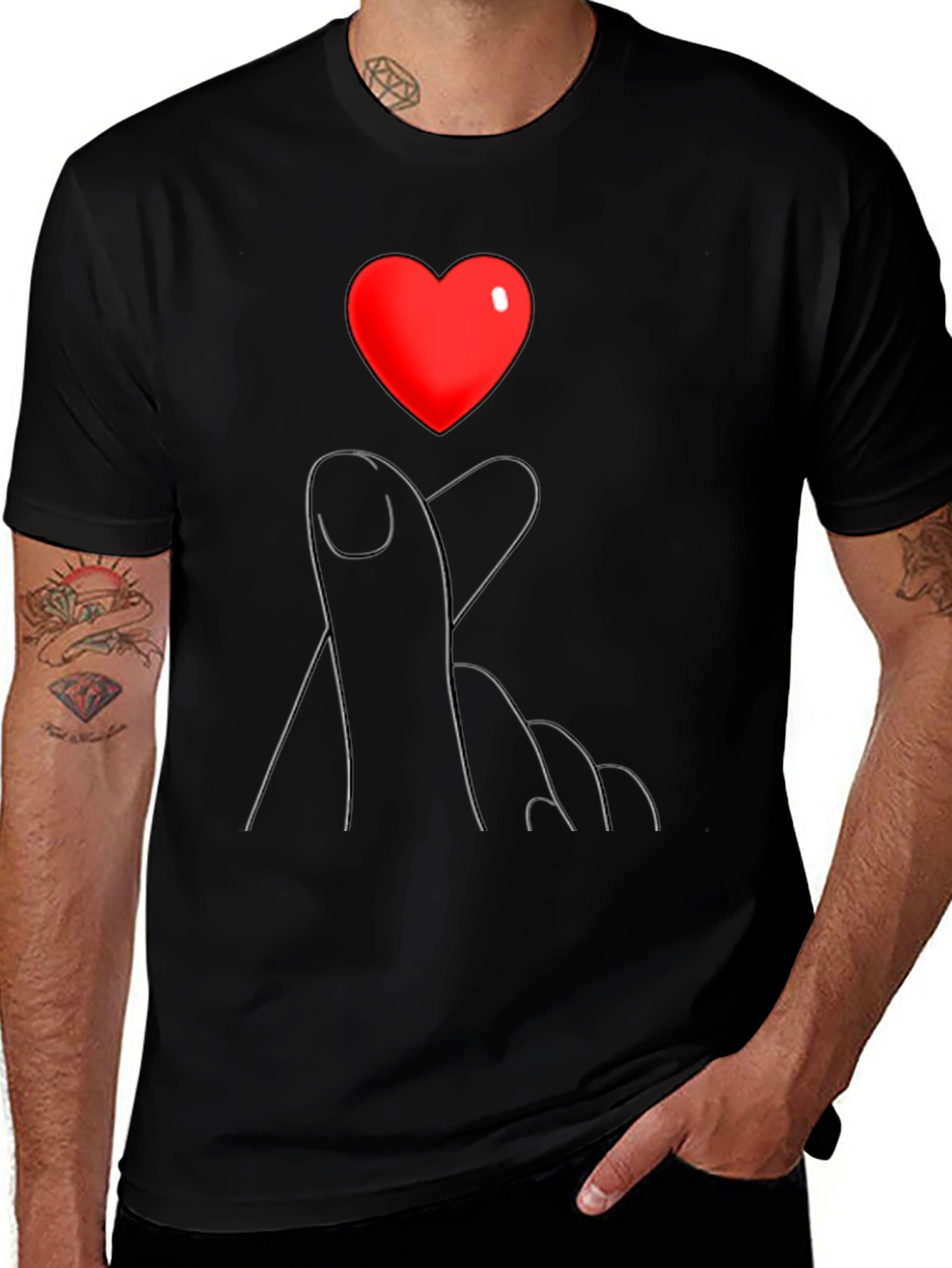 Variant 18 of Heart Hands Graphic Tee - Express Your Love!
