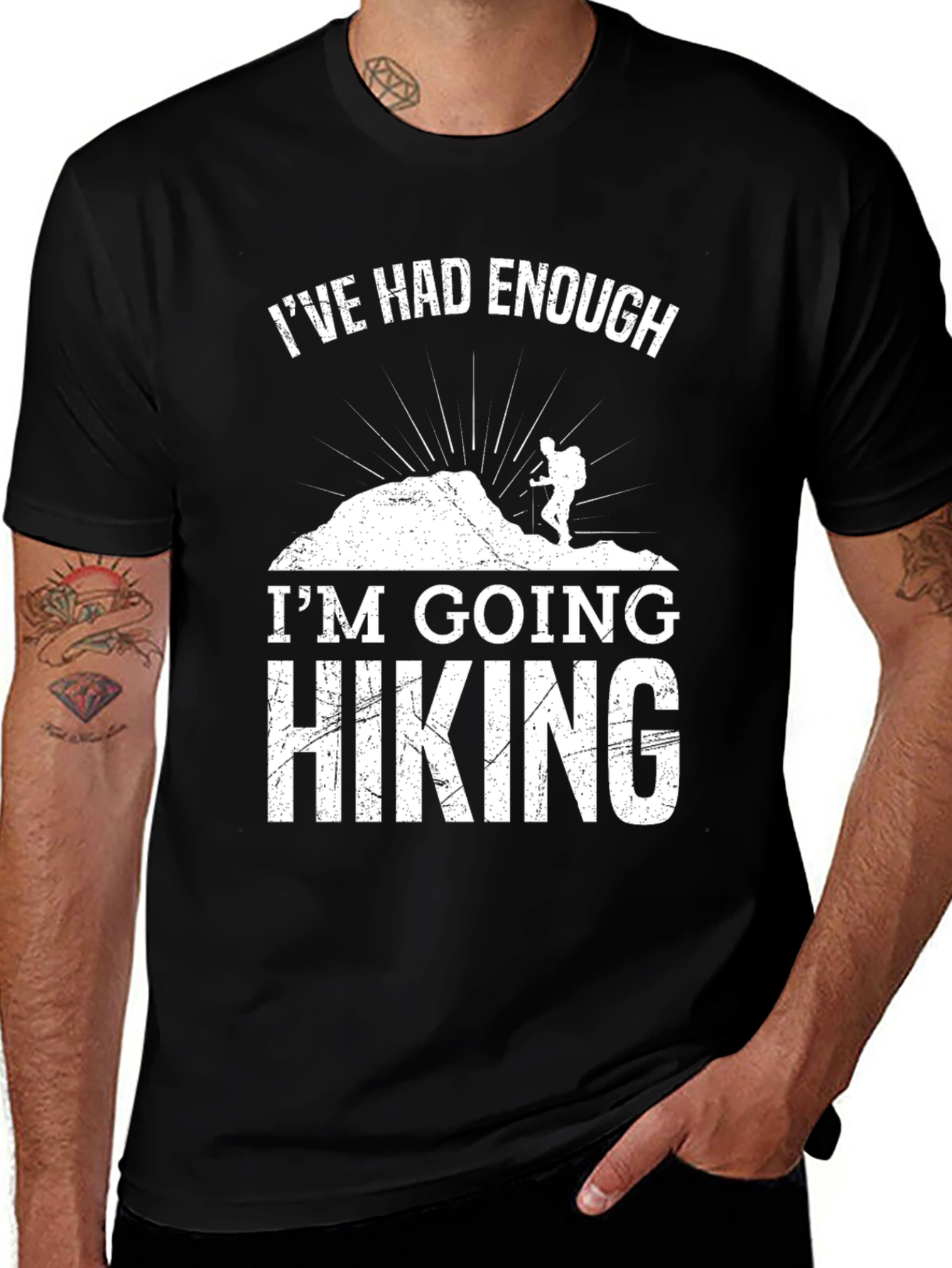 Black Hiking T-Shirt - I've Had Enough, I'm Going Hiking main image