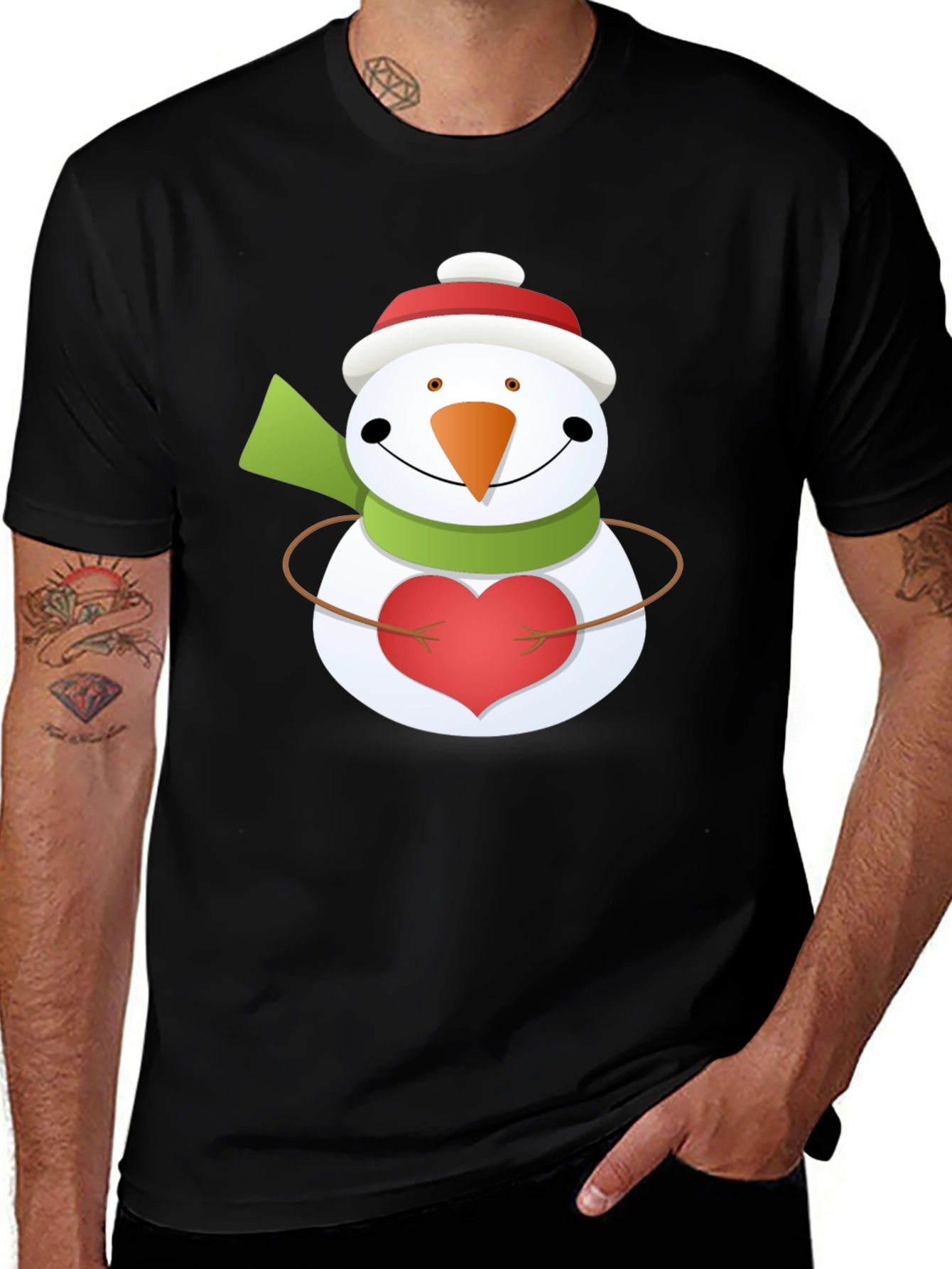 Variant 10 of Snowman Heart Graphic Tee