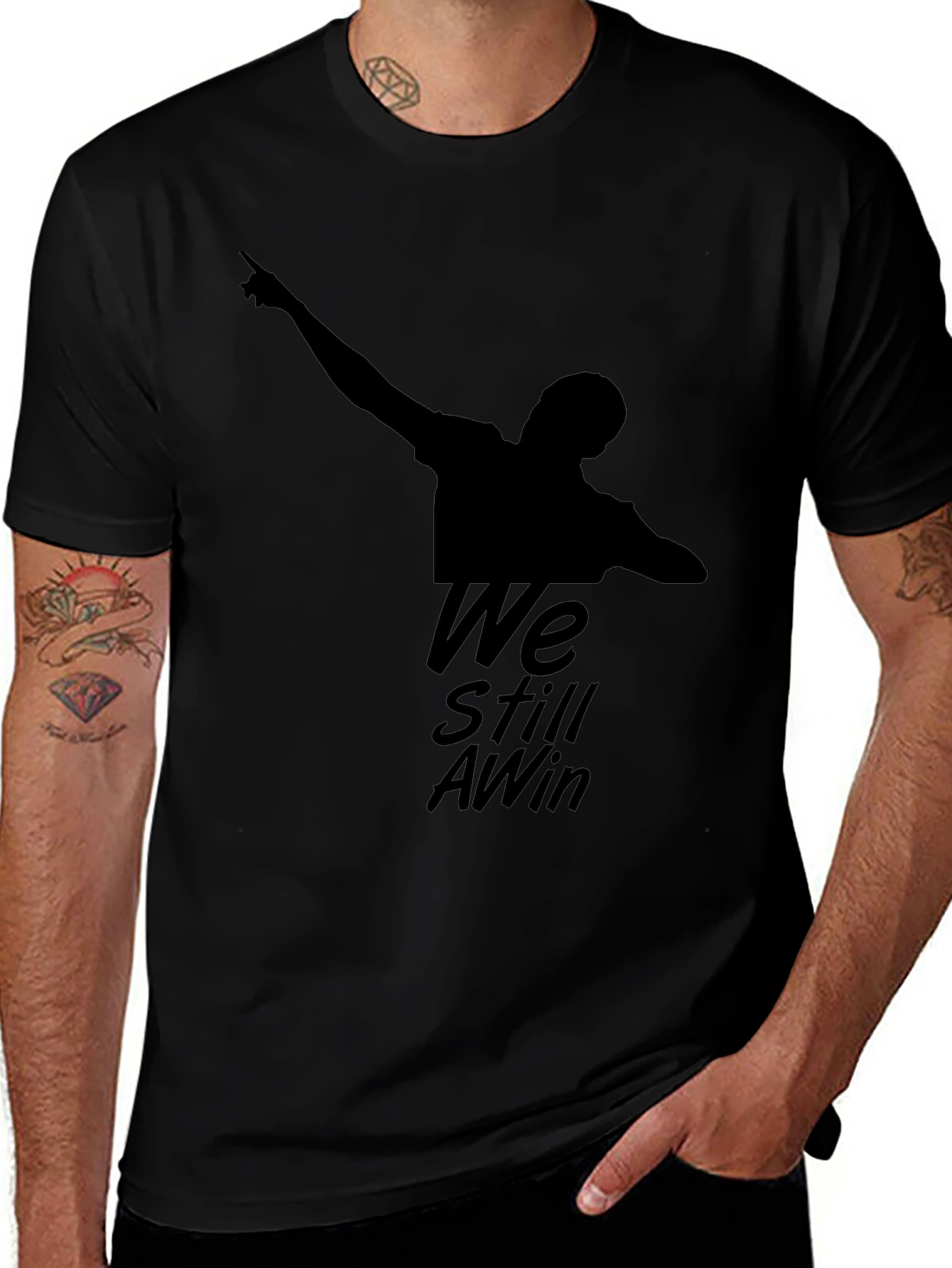 Variant 23 of We Still AWin Black Graphic T-Shirt