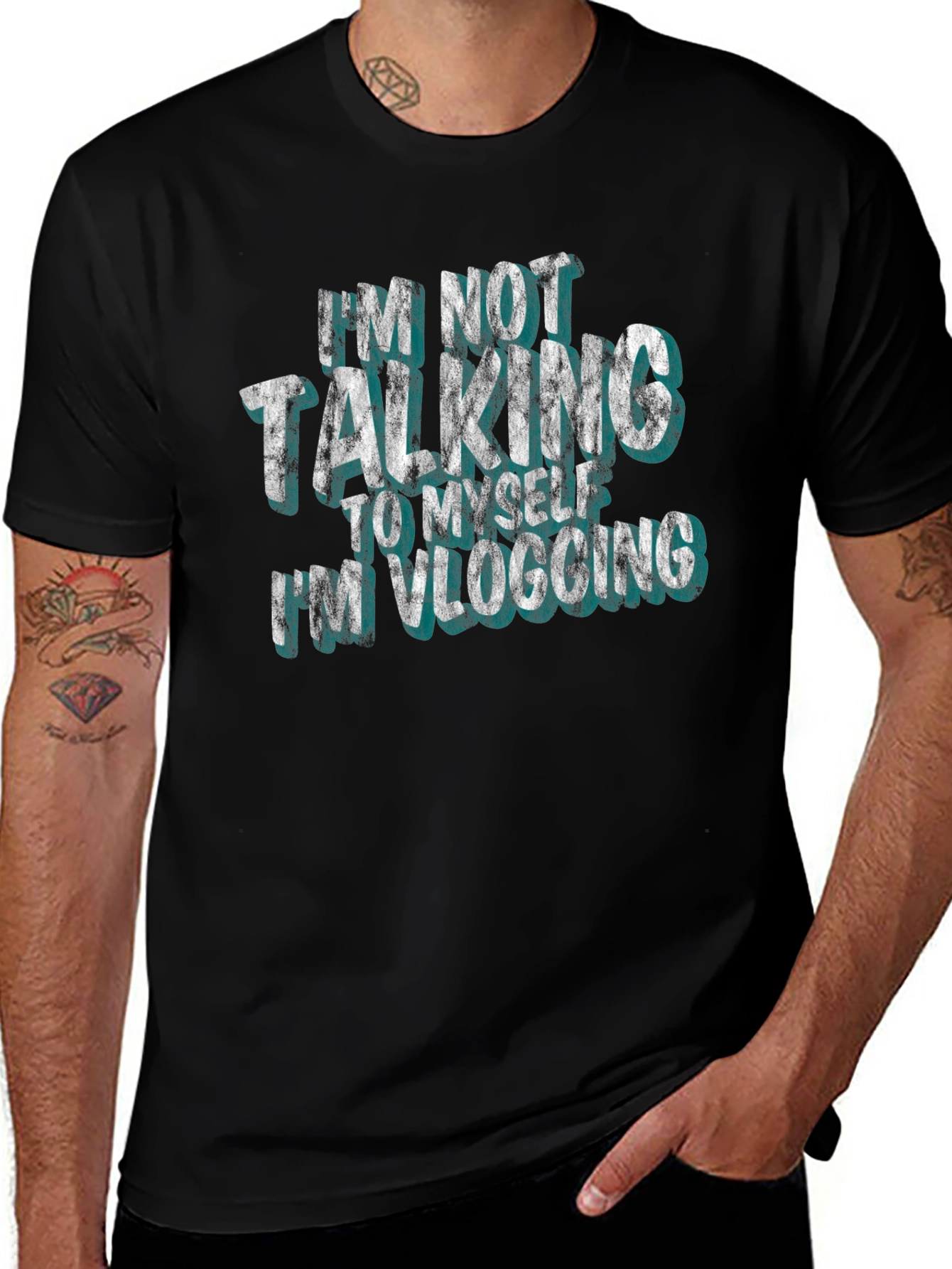 Variant 9 of Vlogging T-Shirt - I'm Not Talking to Myself