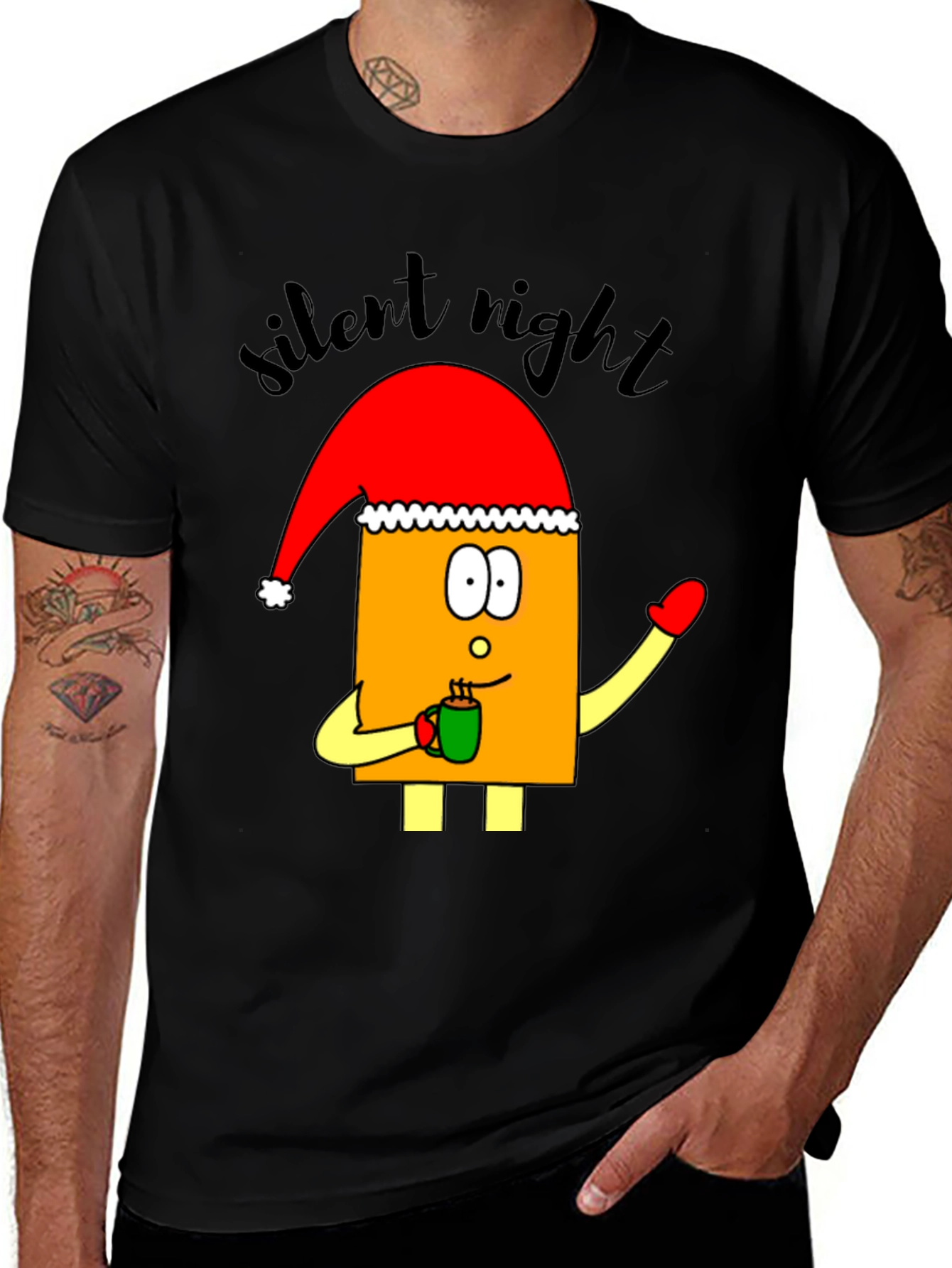 Festive Cartoon Santa T-Shirt