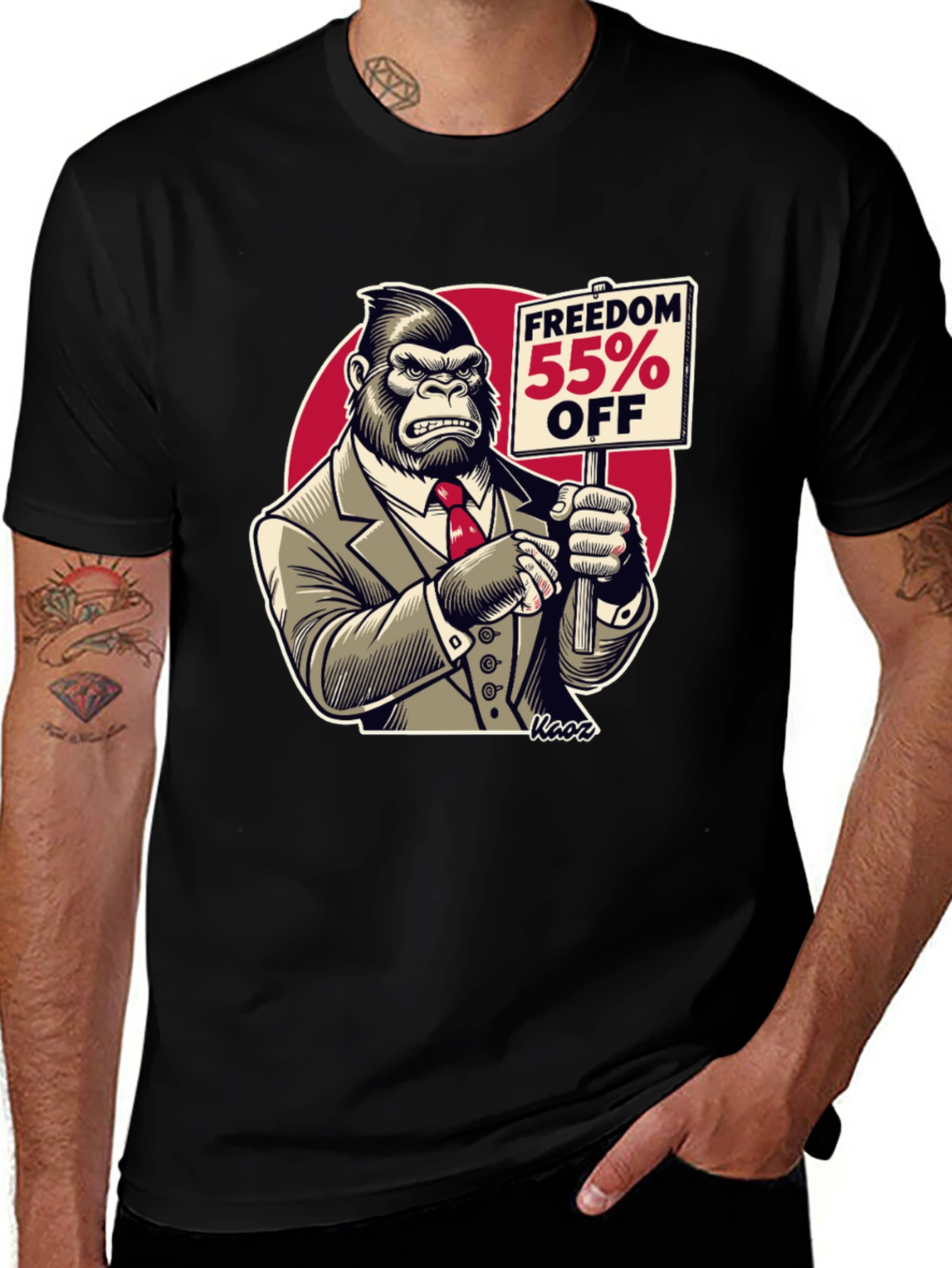 Variant 11 of Freedom 55% Off Gorilla Graphic Tee