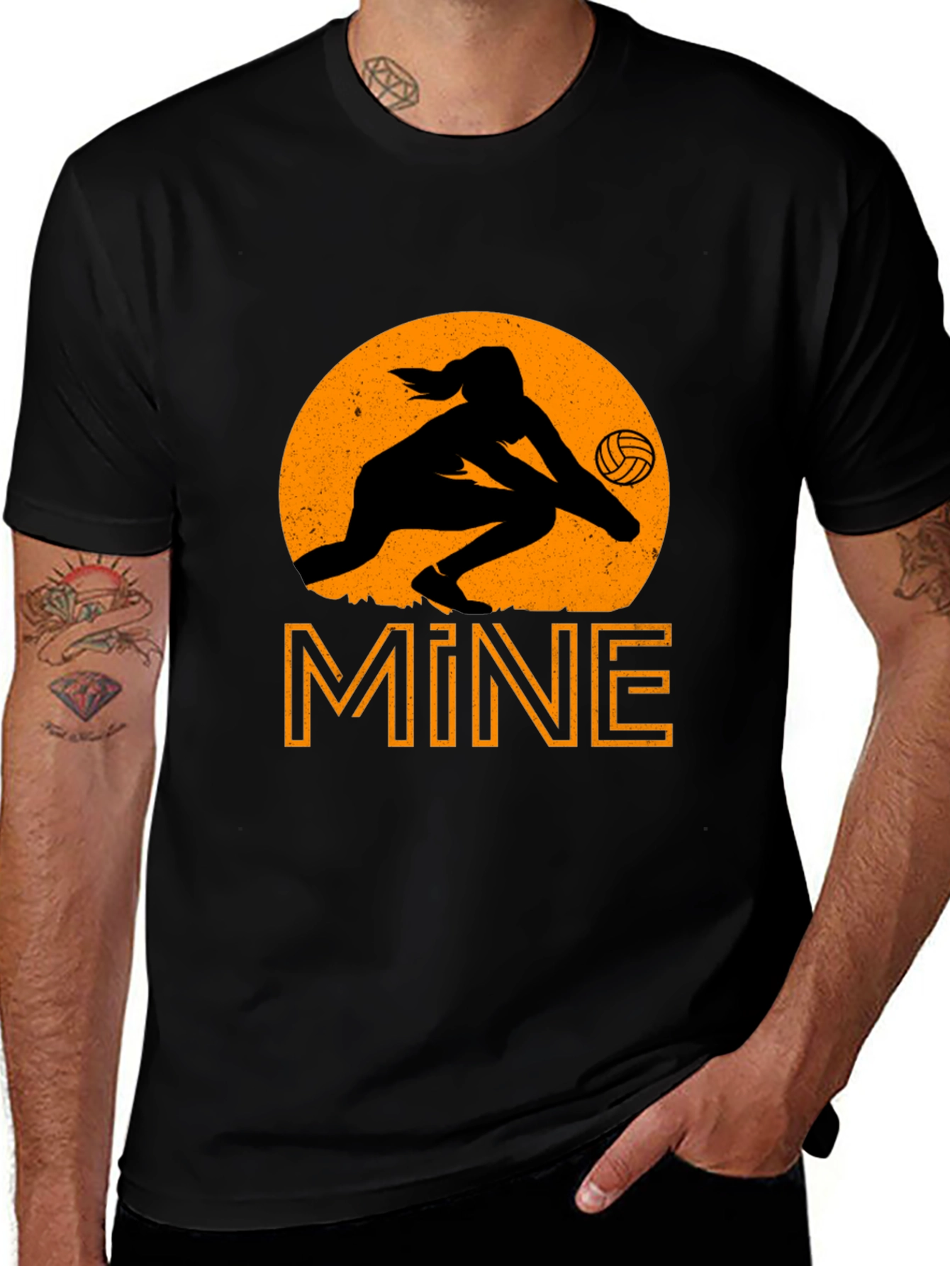 Volleyball Mine T-Shirt - Black Graphic Tee