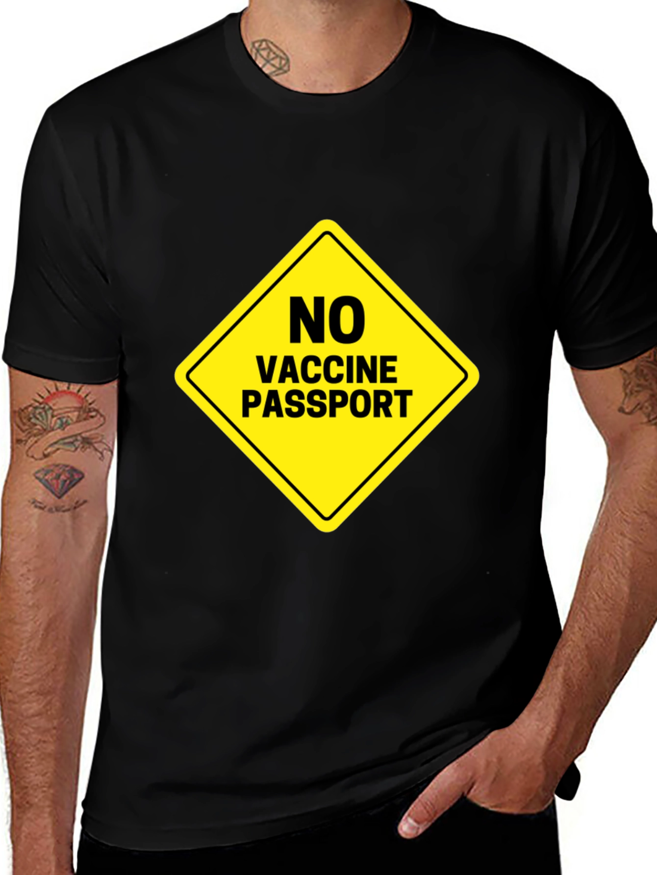 Variant 20 of No Vaccine Passport T-Shirt Black Anti Mandate Tee