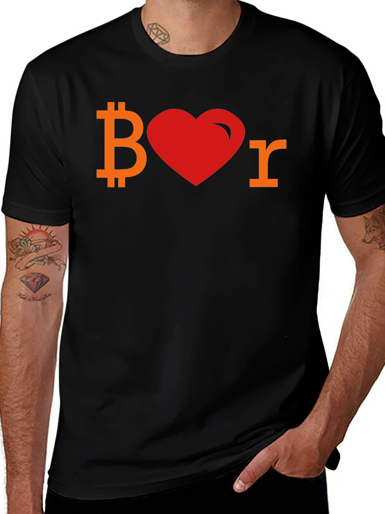 Bitcoin Lover Tee - Crypto Heart Shirt