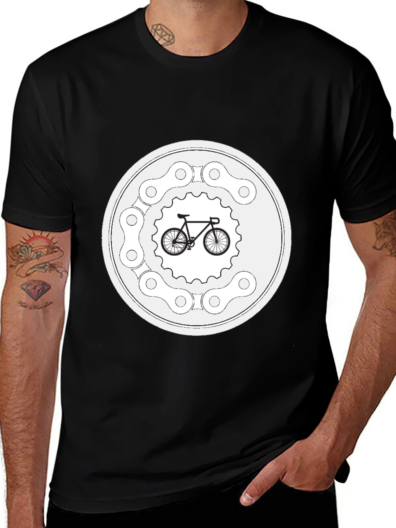 Bike Chain Circle Graphic T-Shirt - Ride in Style!