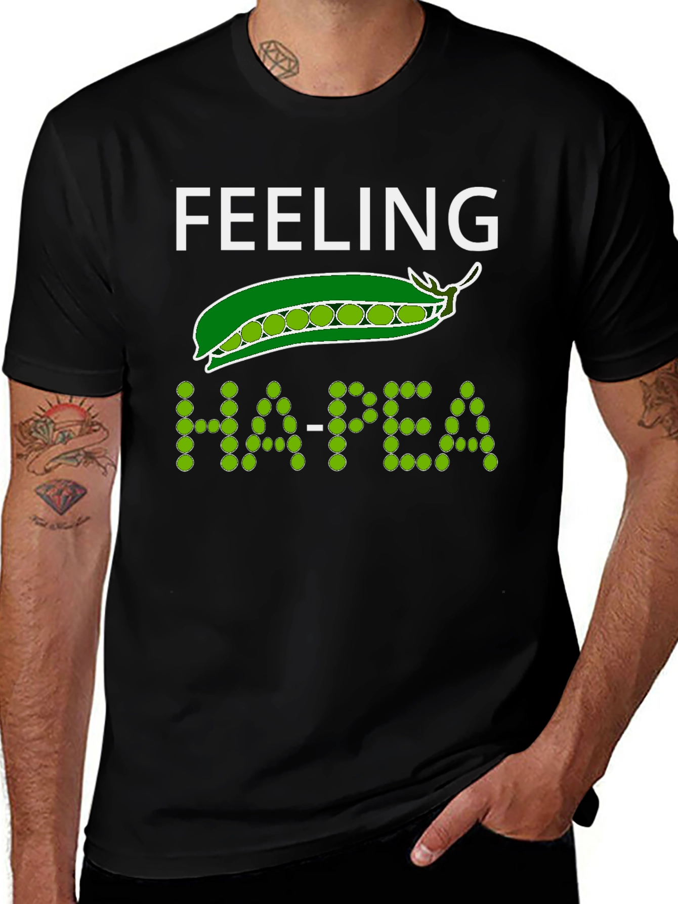 Variant 24 of Feeling Ha-Pea? Funny Pea Pod Graphic T-Shirt