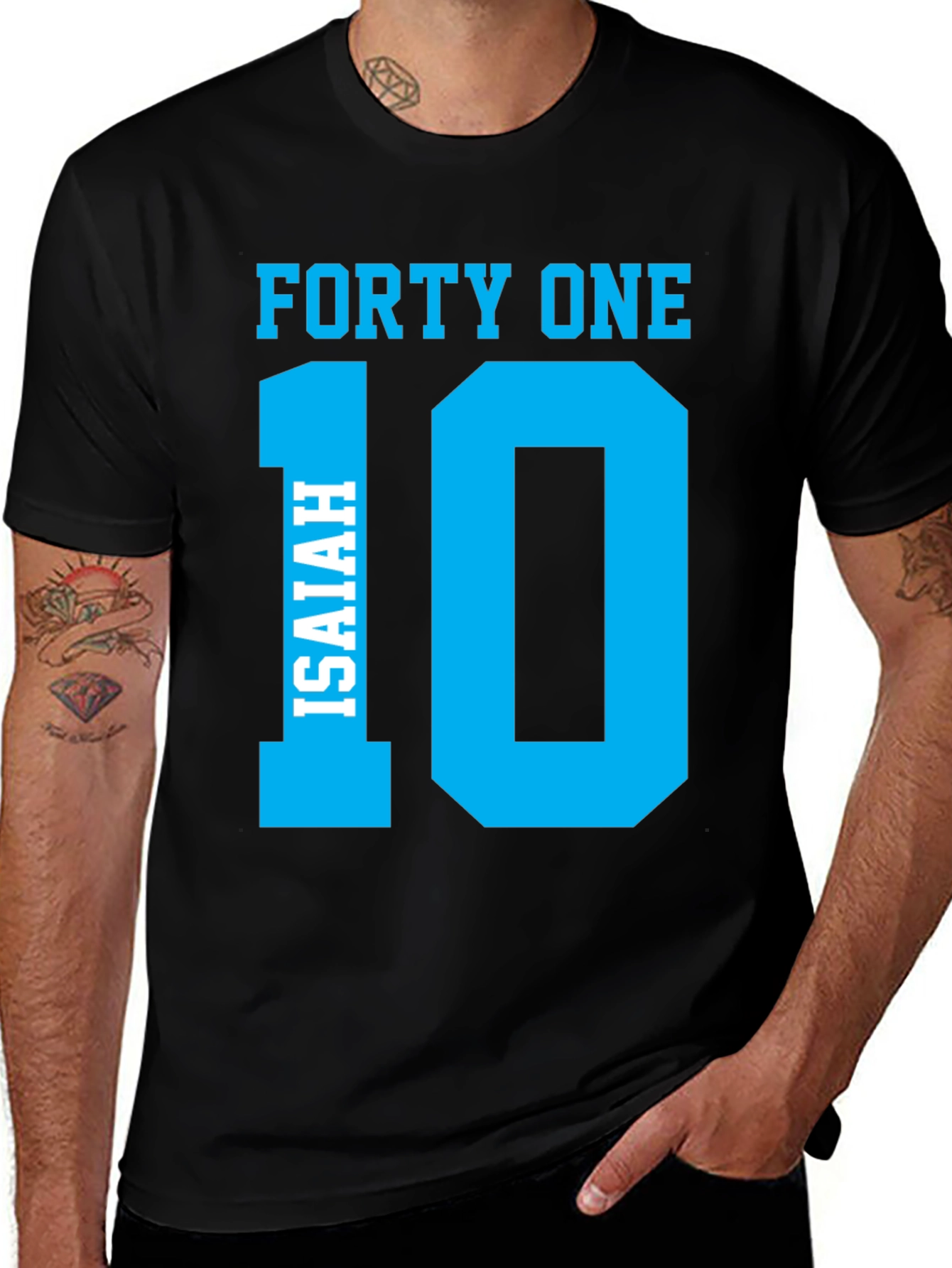 Variant 28 of Forty One Isaiah 10 Black T-Shirt