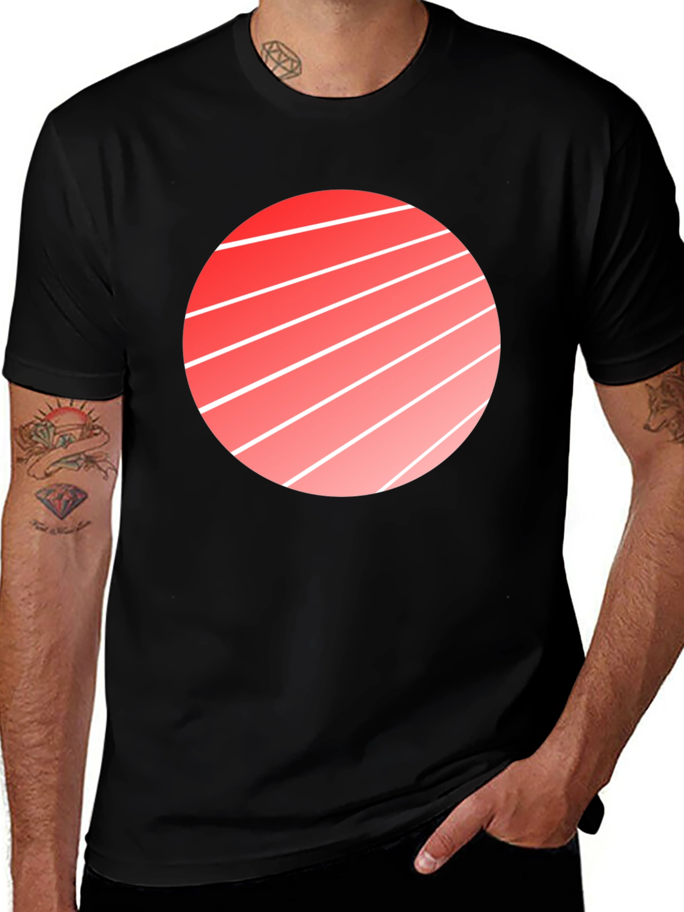 Variant 18 of Retro Sunset Graphic Tee - Black