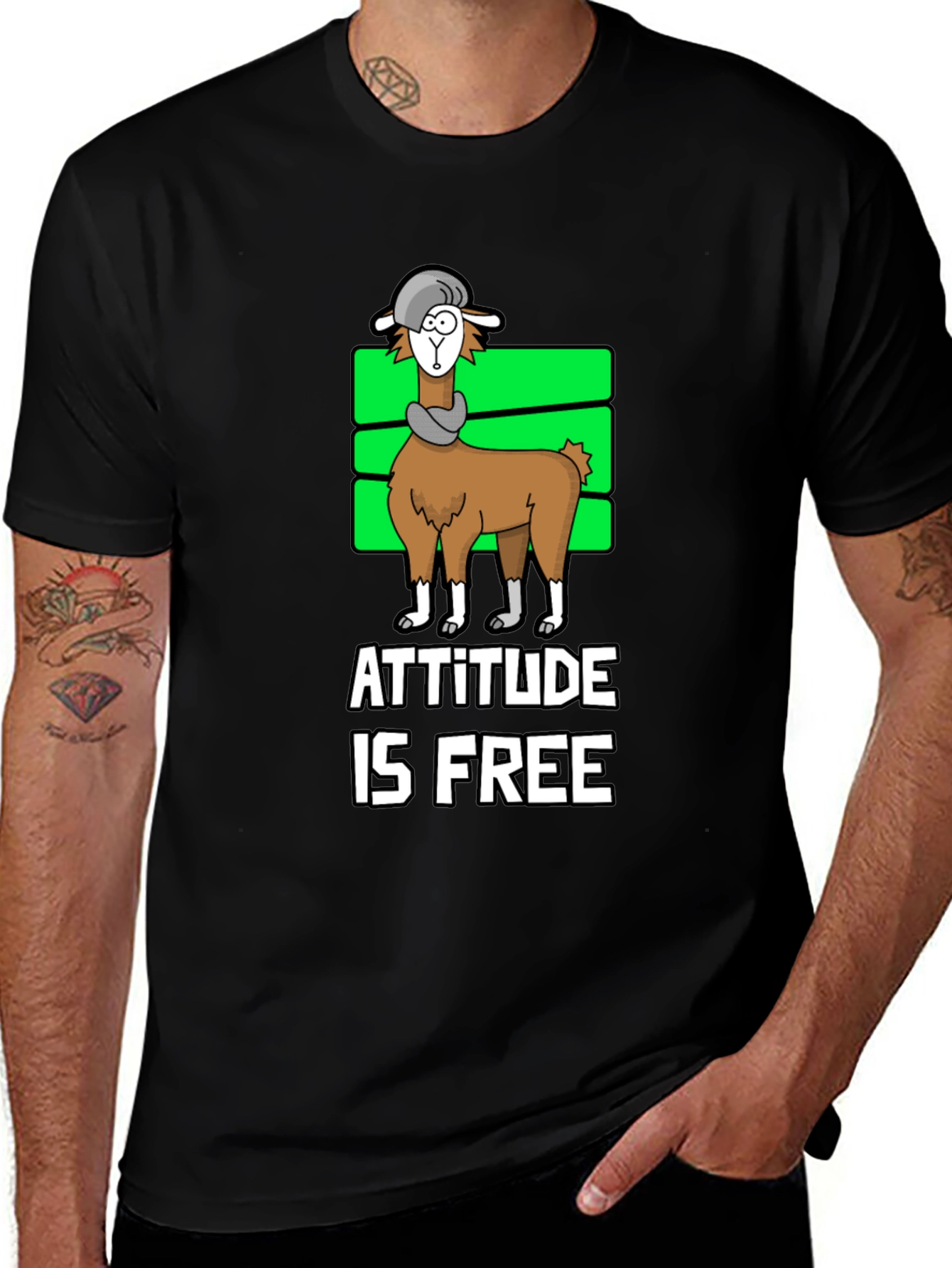 Variant 24 of Attitude is Free Llama T-Shirt