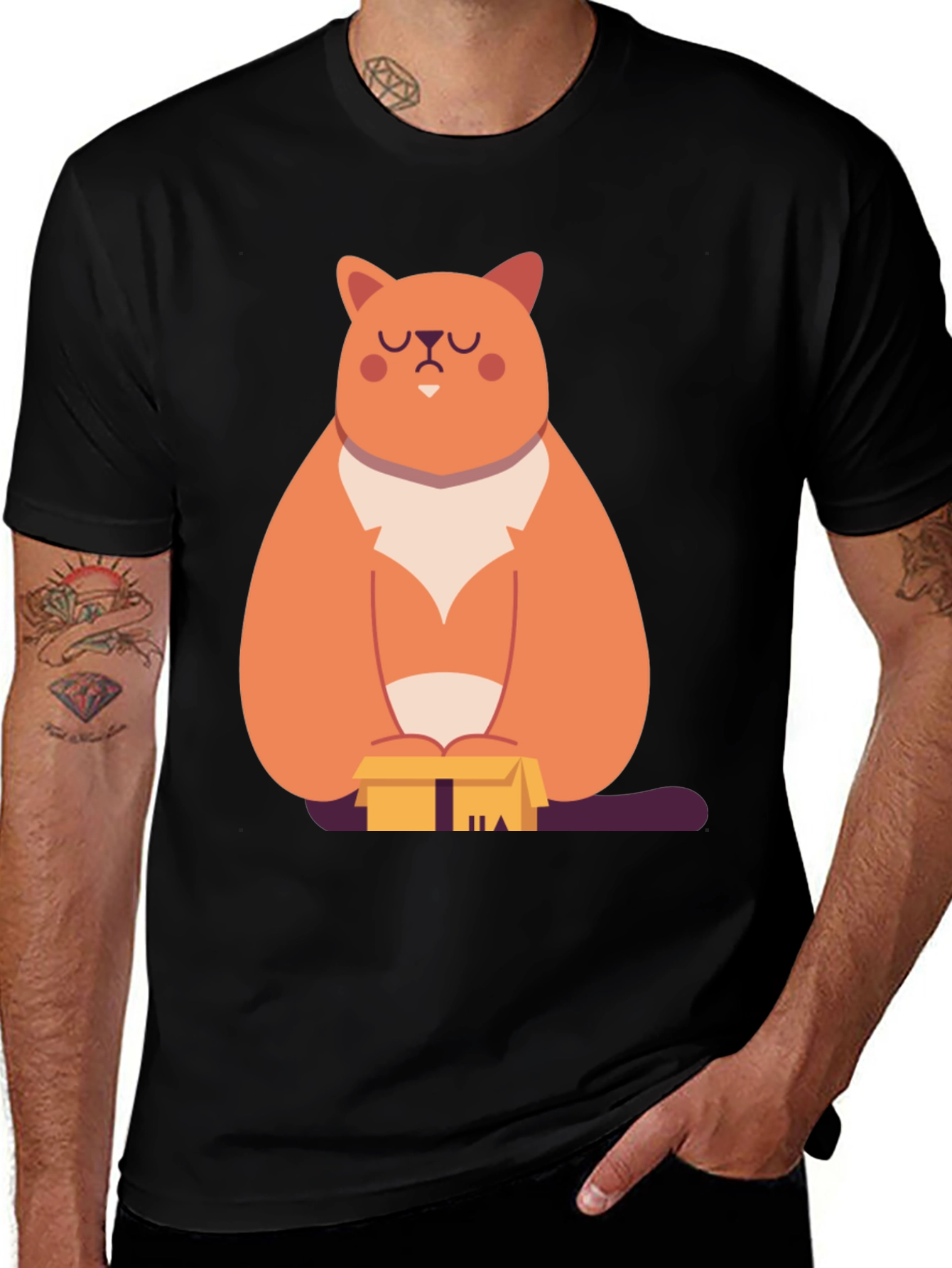 Variant 28 of Cartoon Cat in Box Graphic Tee