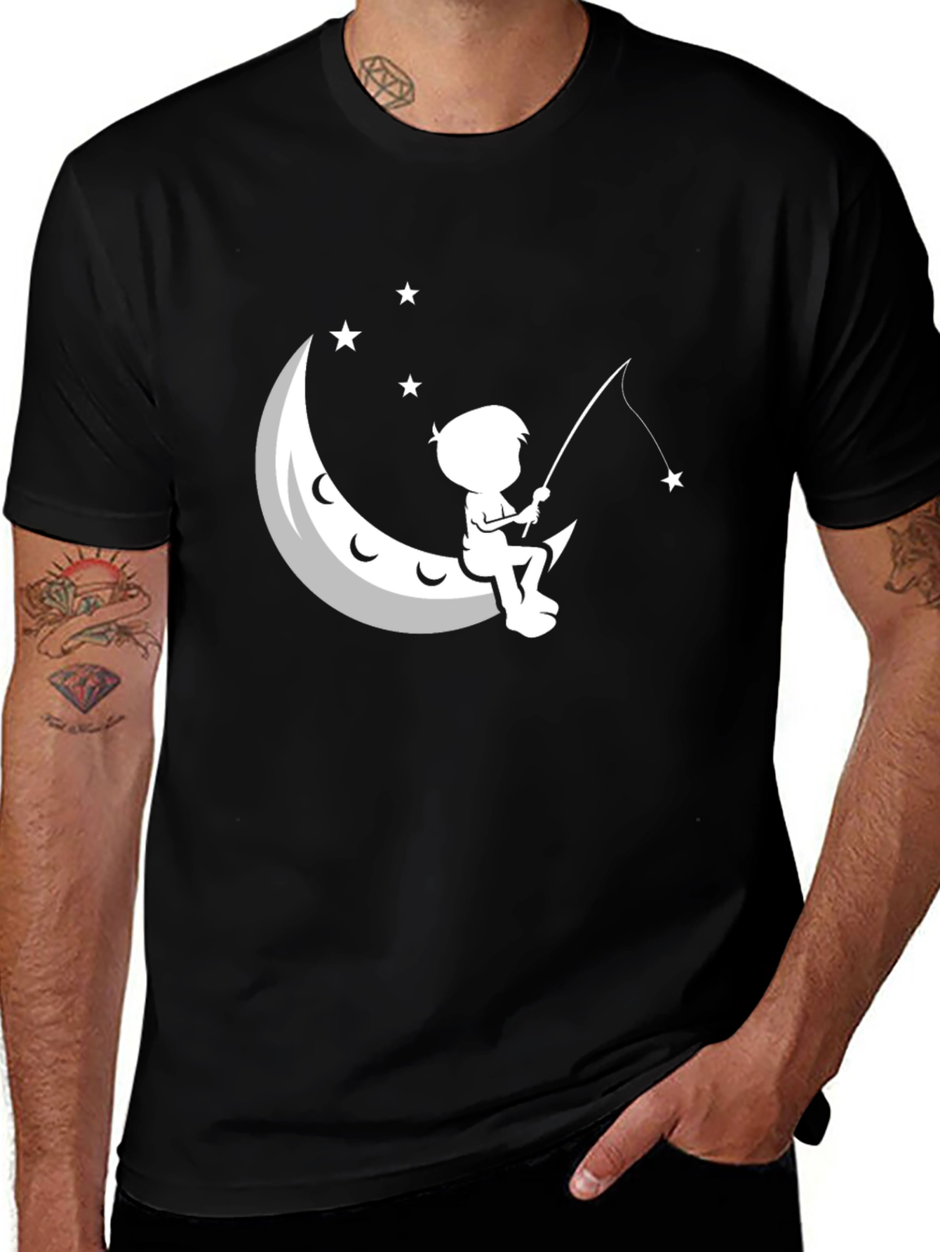 Variant 28 of Boy Fishing on Moon Graphic T-Shirt