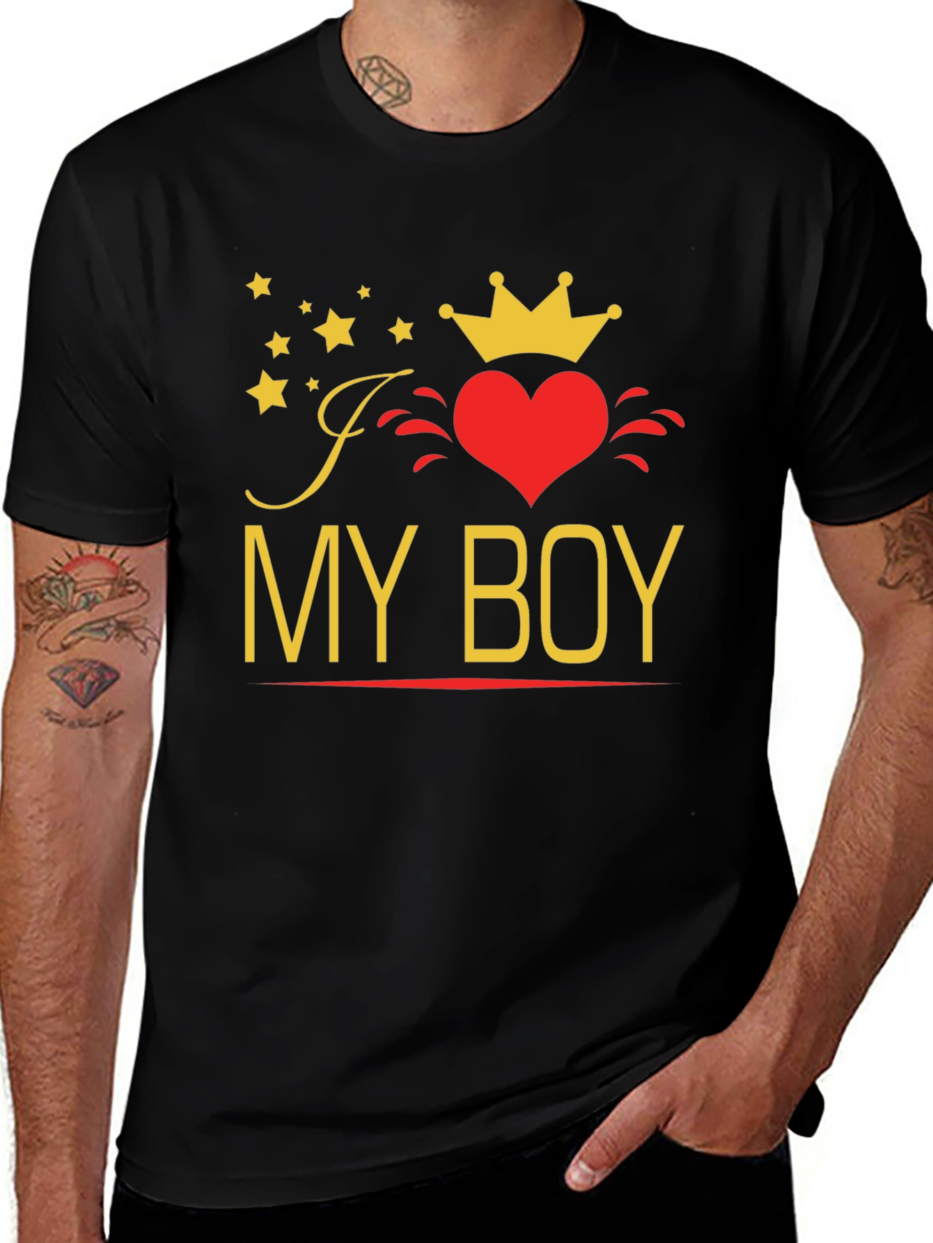Variant 2 of I Love My Boy Graphic Tee - Black T-Shirt