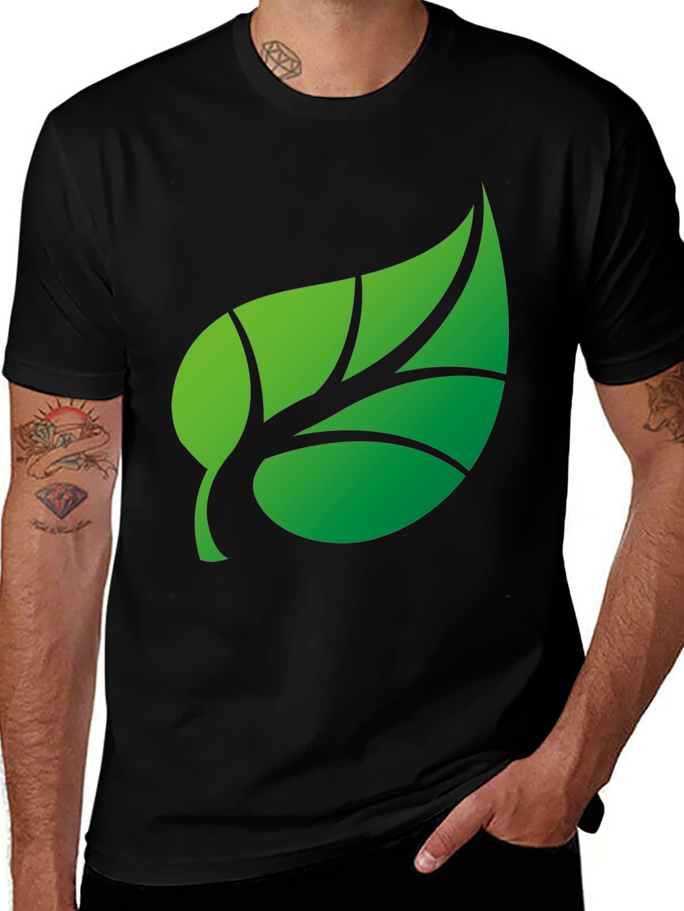 Variant 3 of Green Leaf Graphic T-Shirt
