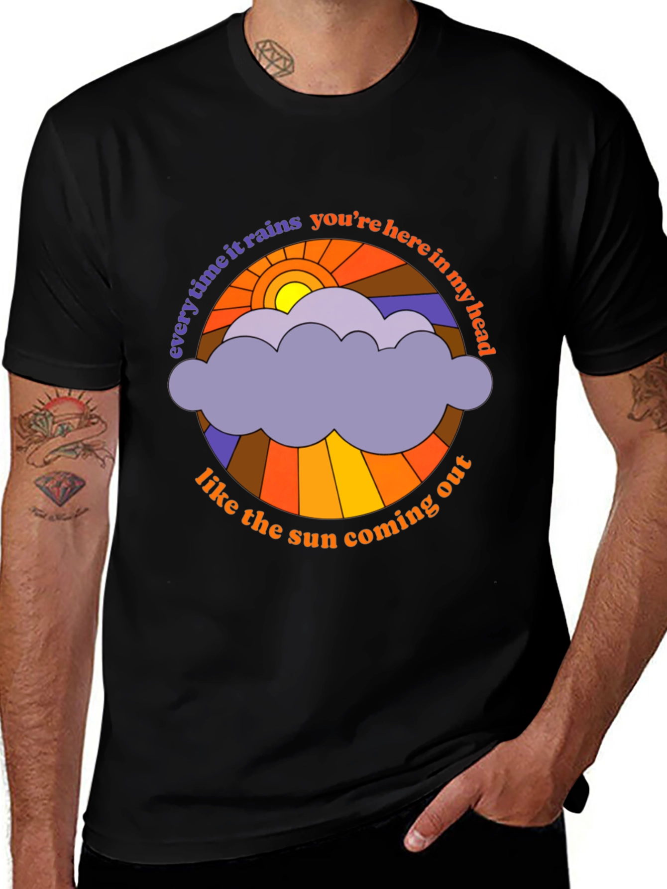 Variant 15 of Retro Sun & Rain Cloud T-Shirt