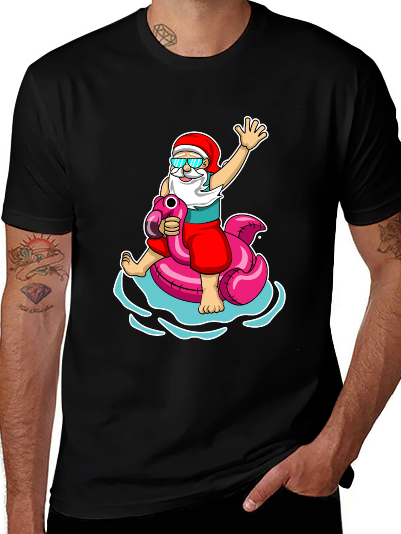Summer Santa Flamingo T-Shirt