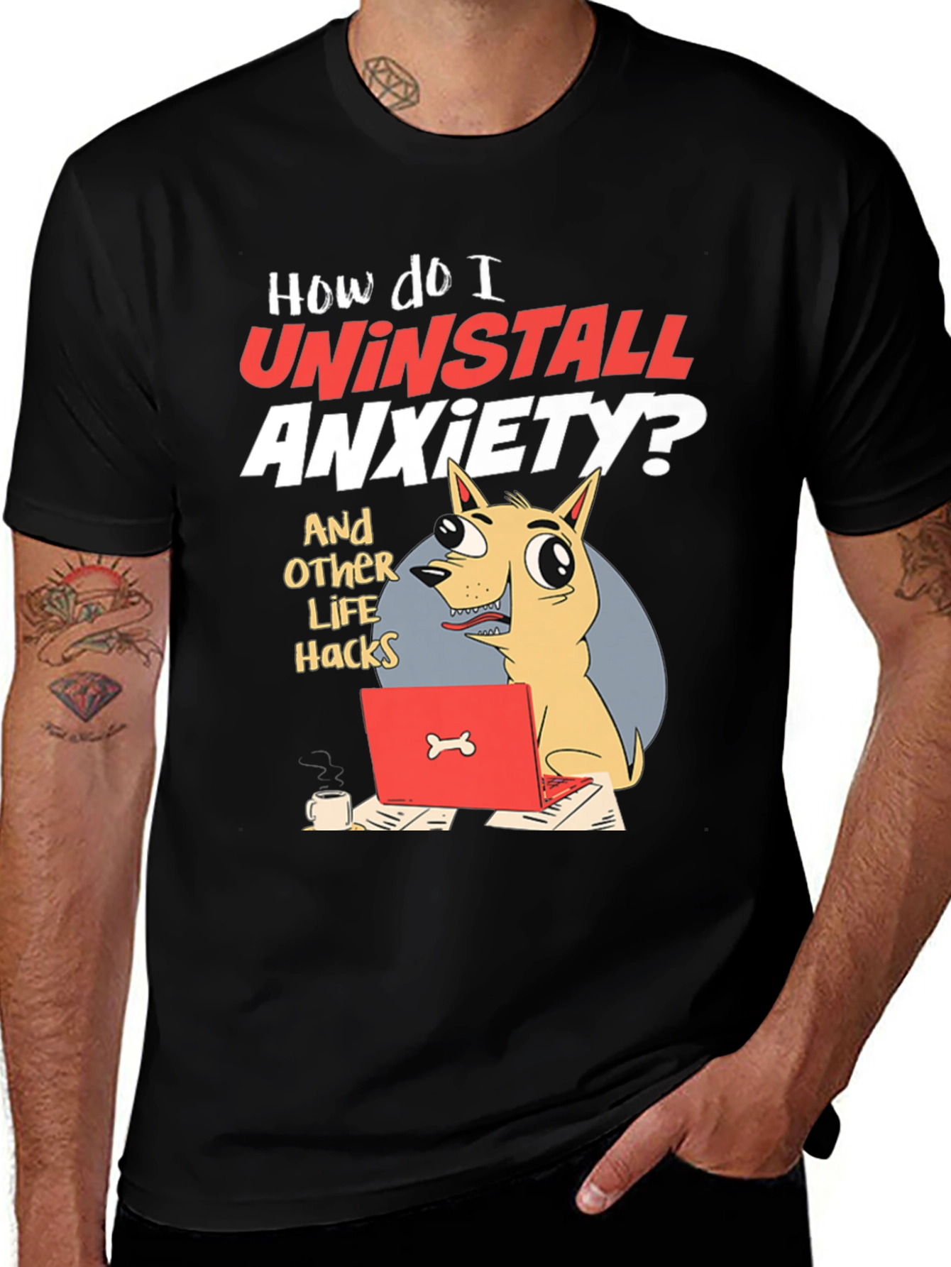 Variant 12 of Uninstall Anxiety Graphic Tee