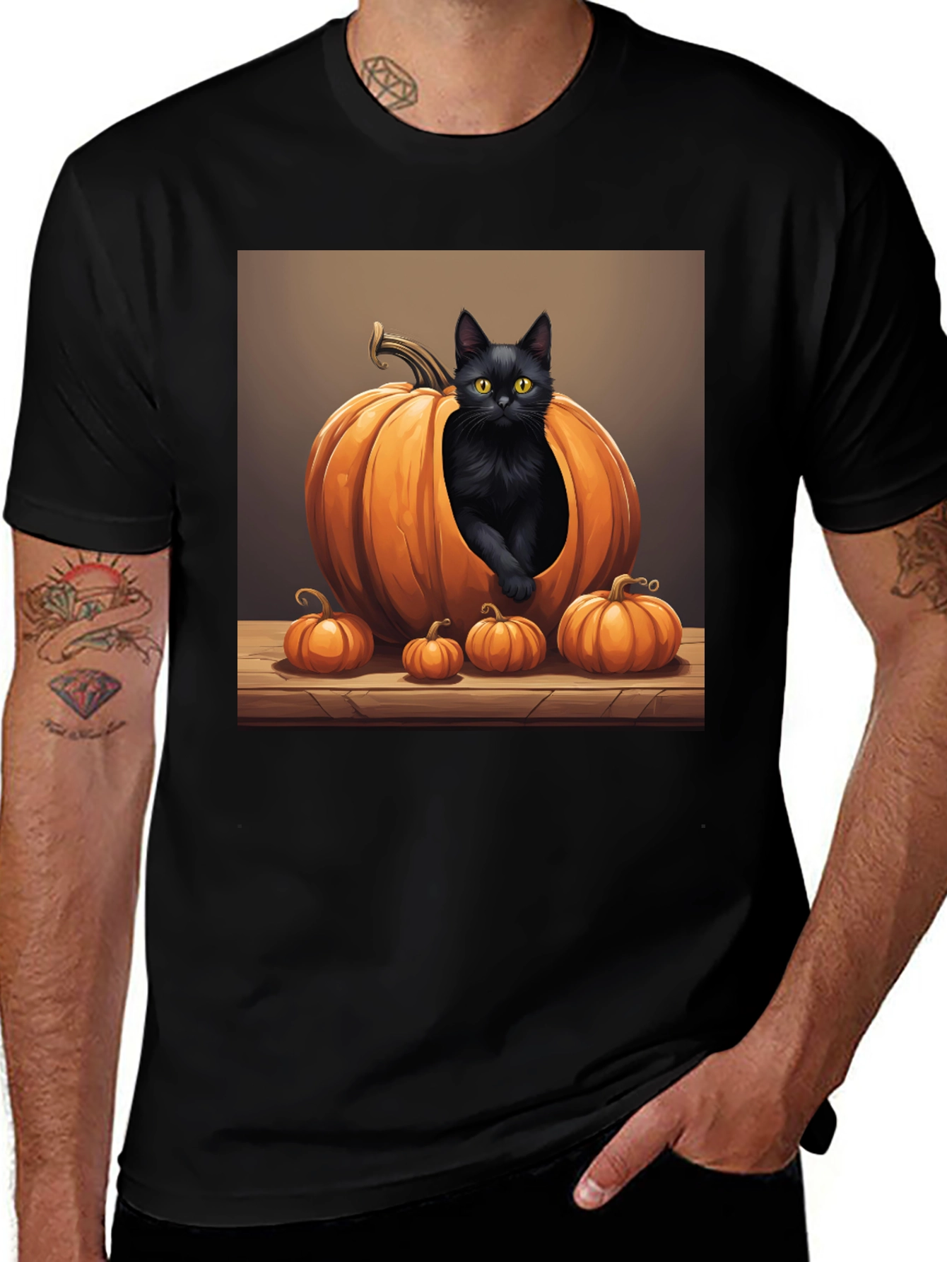 Variant 8 of Halloween Cat Pumpkin T-Shirt