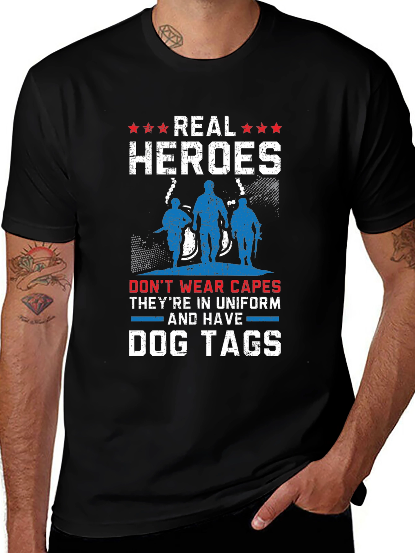 Variant 29 of Real Heroes Dog Tags Graphic T-Shirt