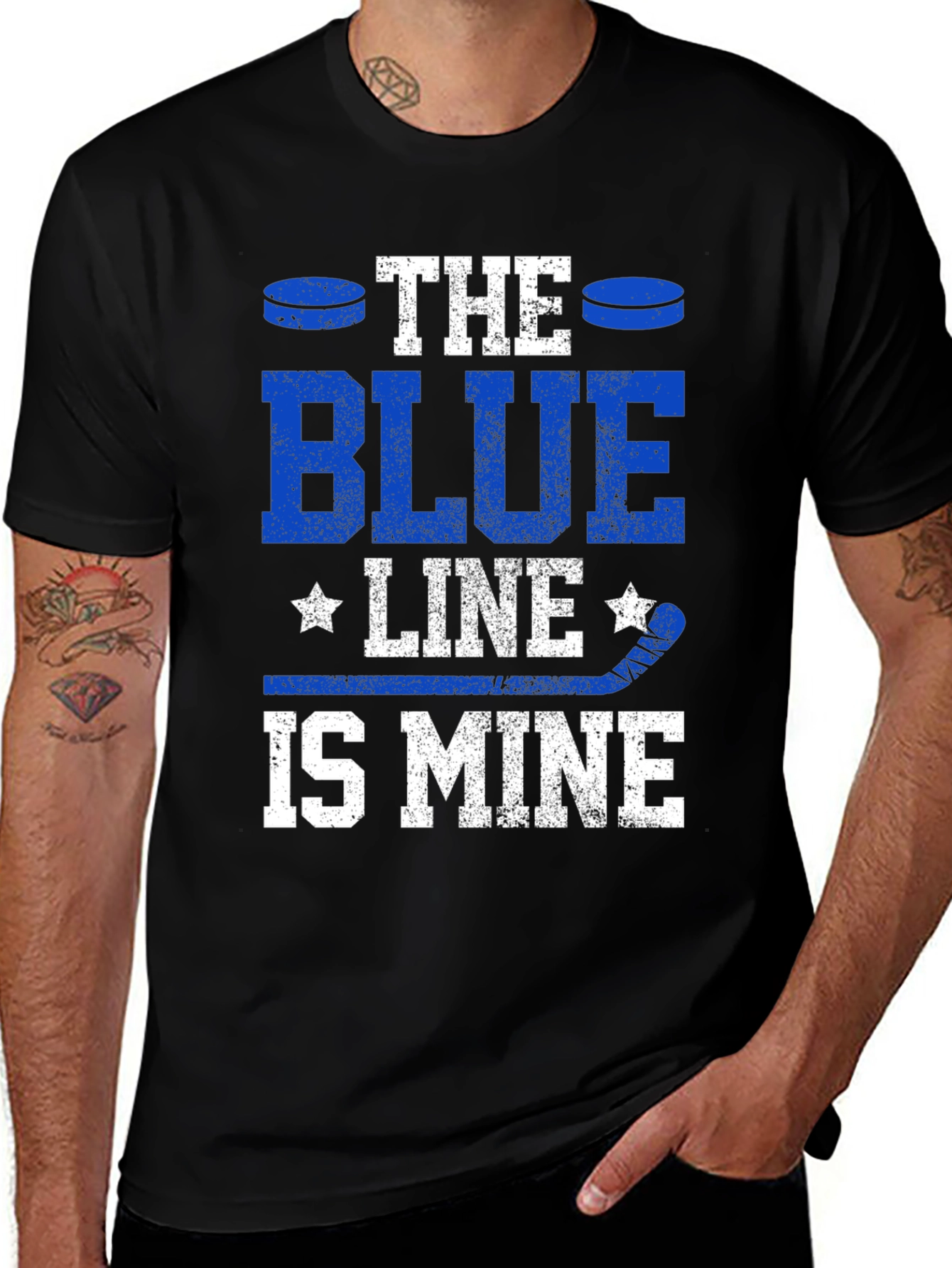 Variant 29 of The Blue Line Is Mine Hockey T-Shirt