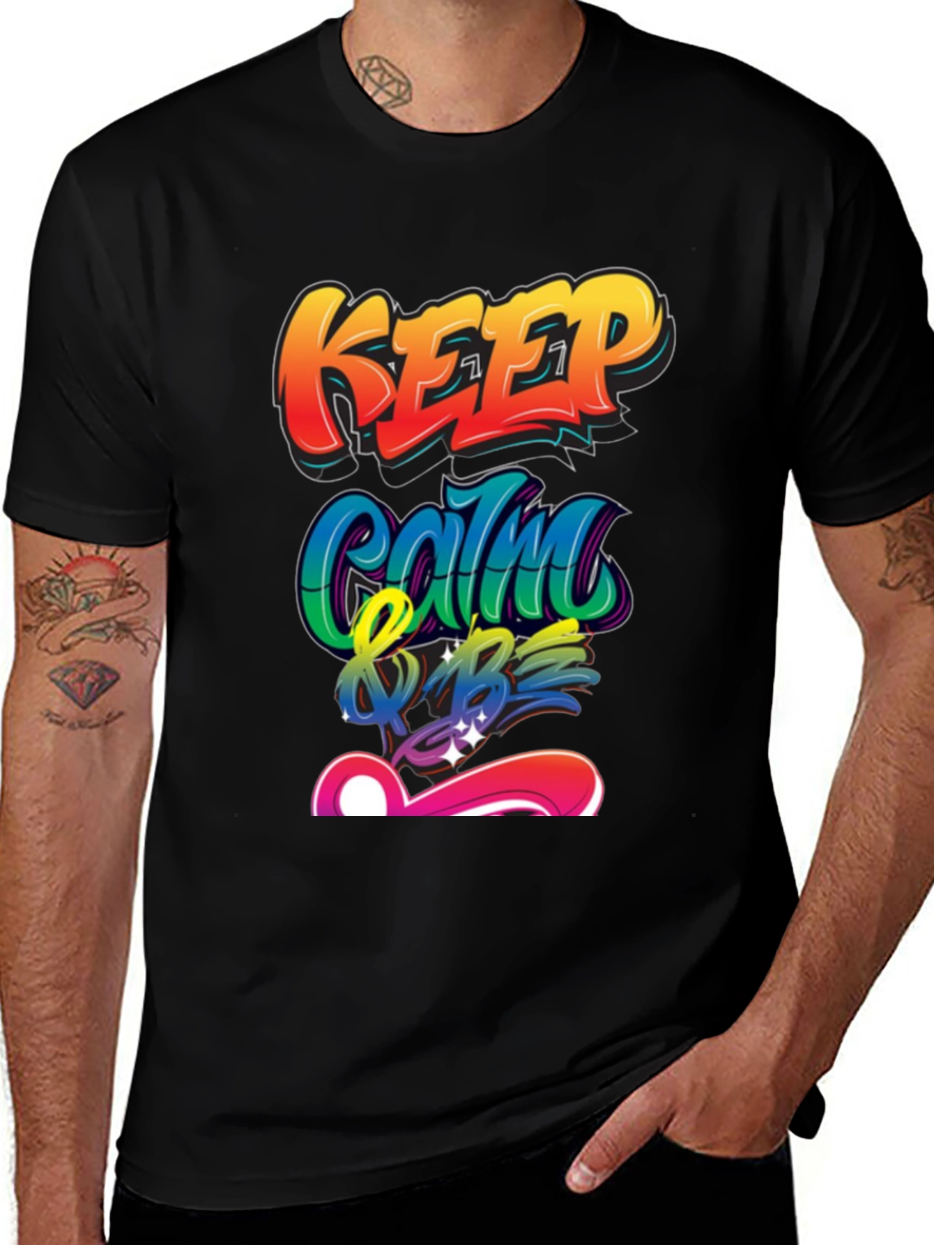 Variant 19 of Keep Calm & Be T-Shirt - Graffiti Style Design