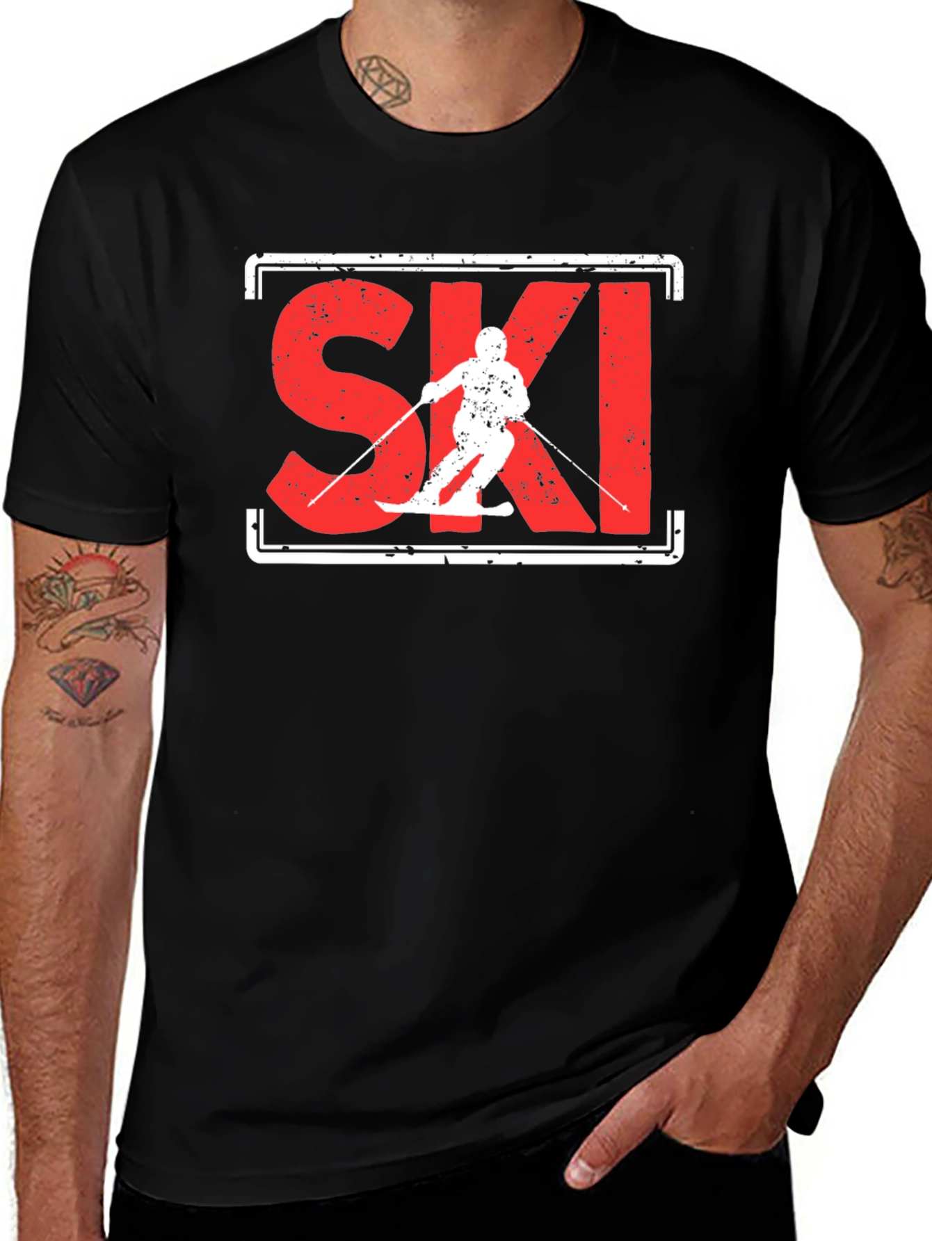 SKI Graphic Tee - Black Cotton Blend
