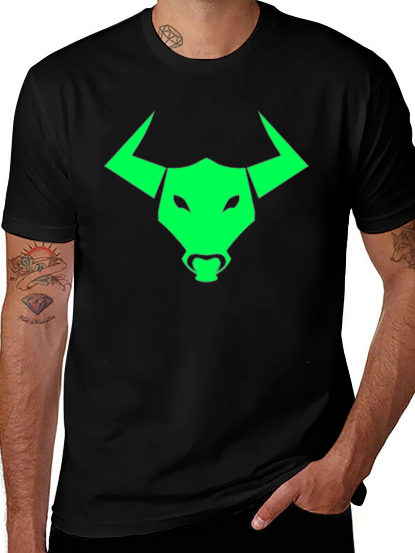Bull Logo Graphic Tee - Bold Black Shirt