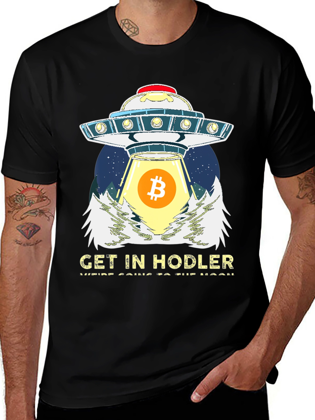 Get In Hodler Bitcoin UFO T-Shirt