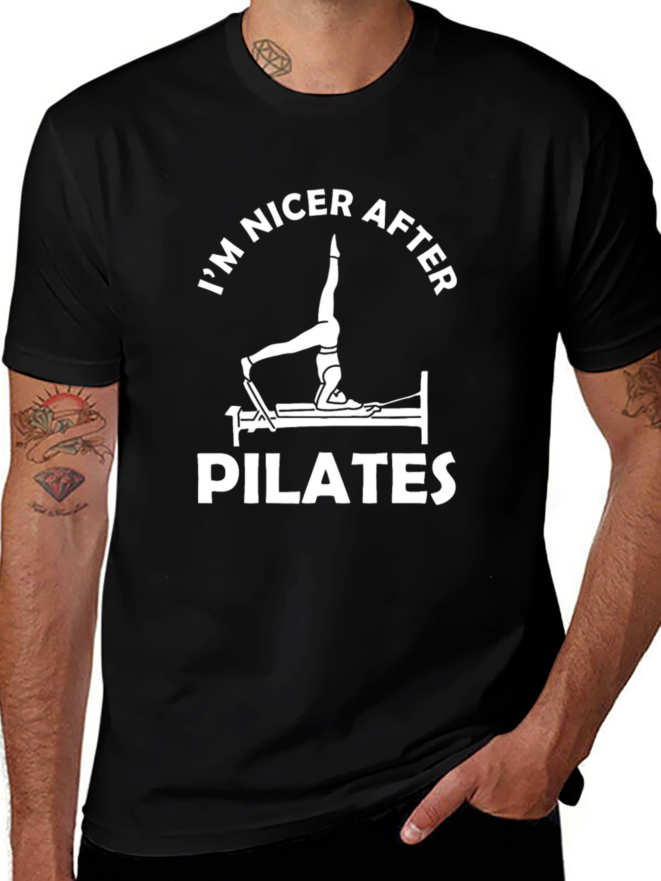 Pilates T-Shirt: I'm Nicer After Pilates Black Tee