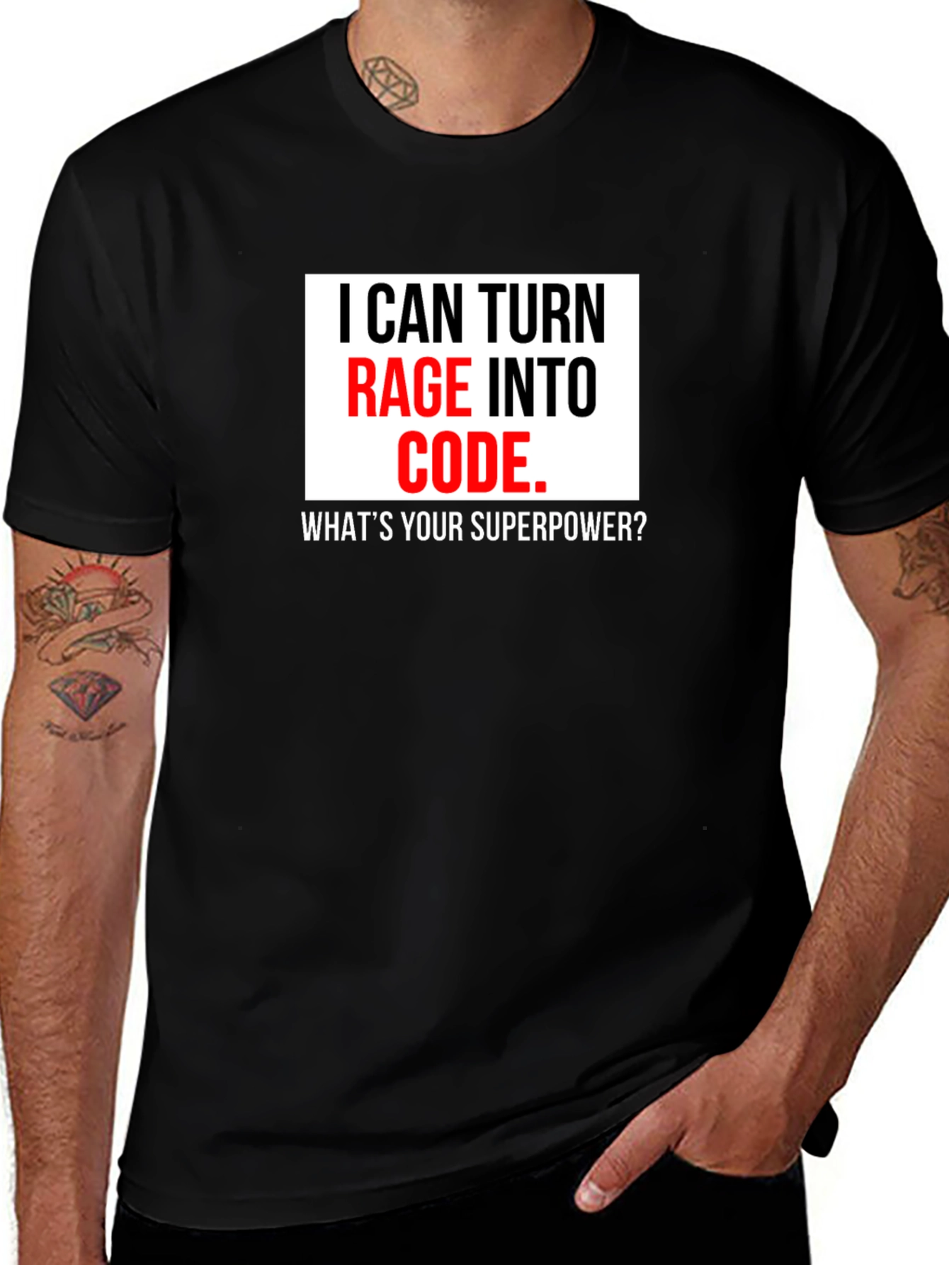 Variant 13 of Rage Into Code T-Shirt - Programmer Superpower Tee