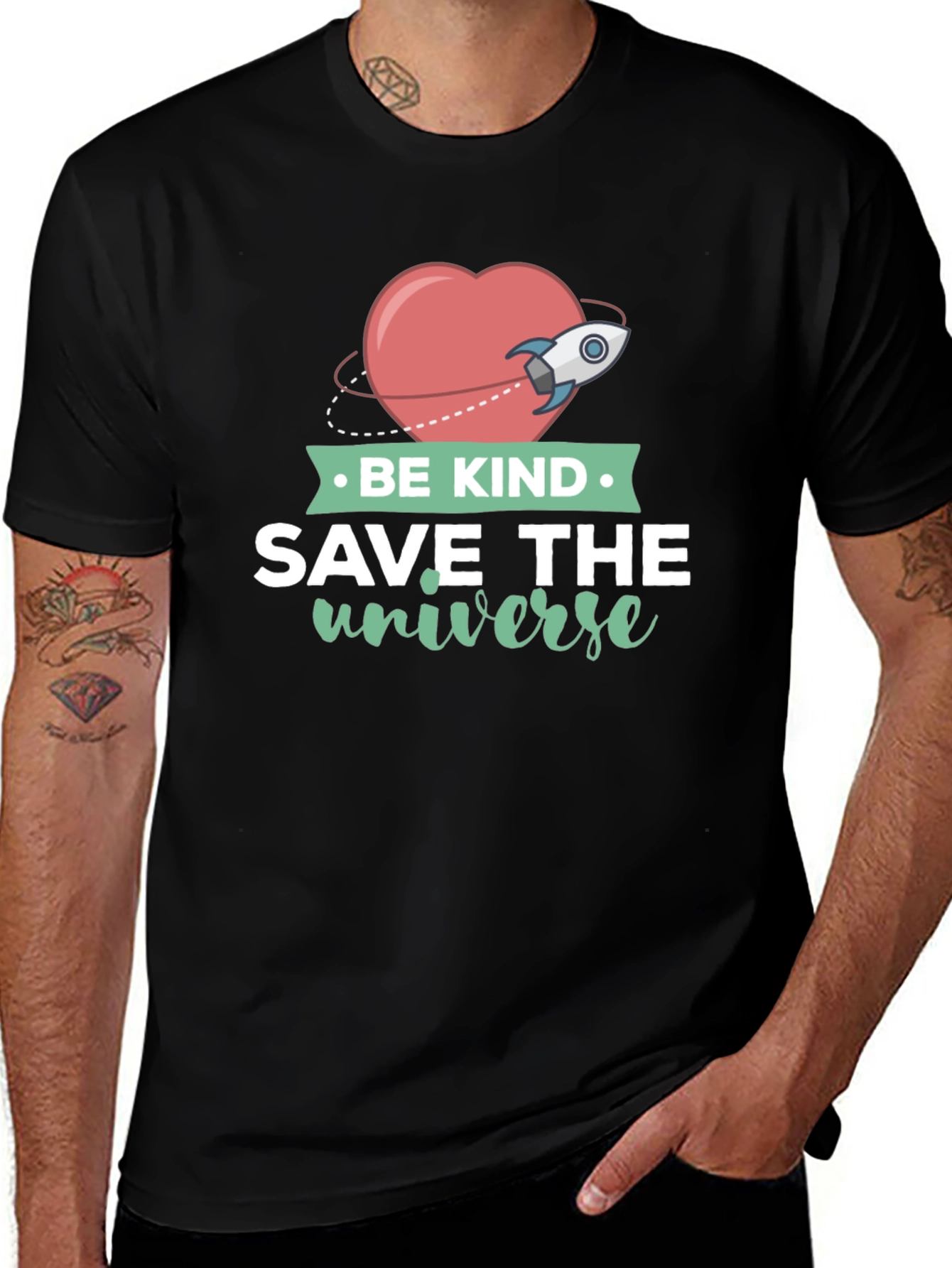 Variant 24 of Be Kind, Save The Universe Black T-Shirt