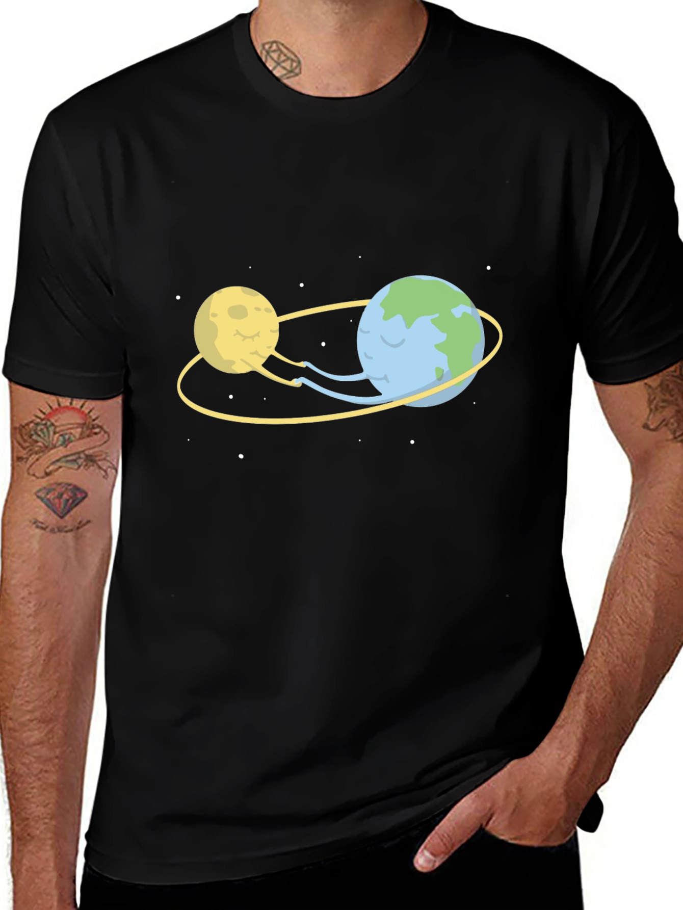 Variant 15 of Earth & Moon Orbit T-Shirt - Graphic Tee