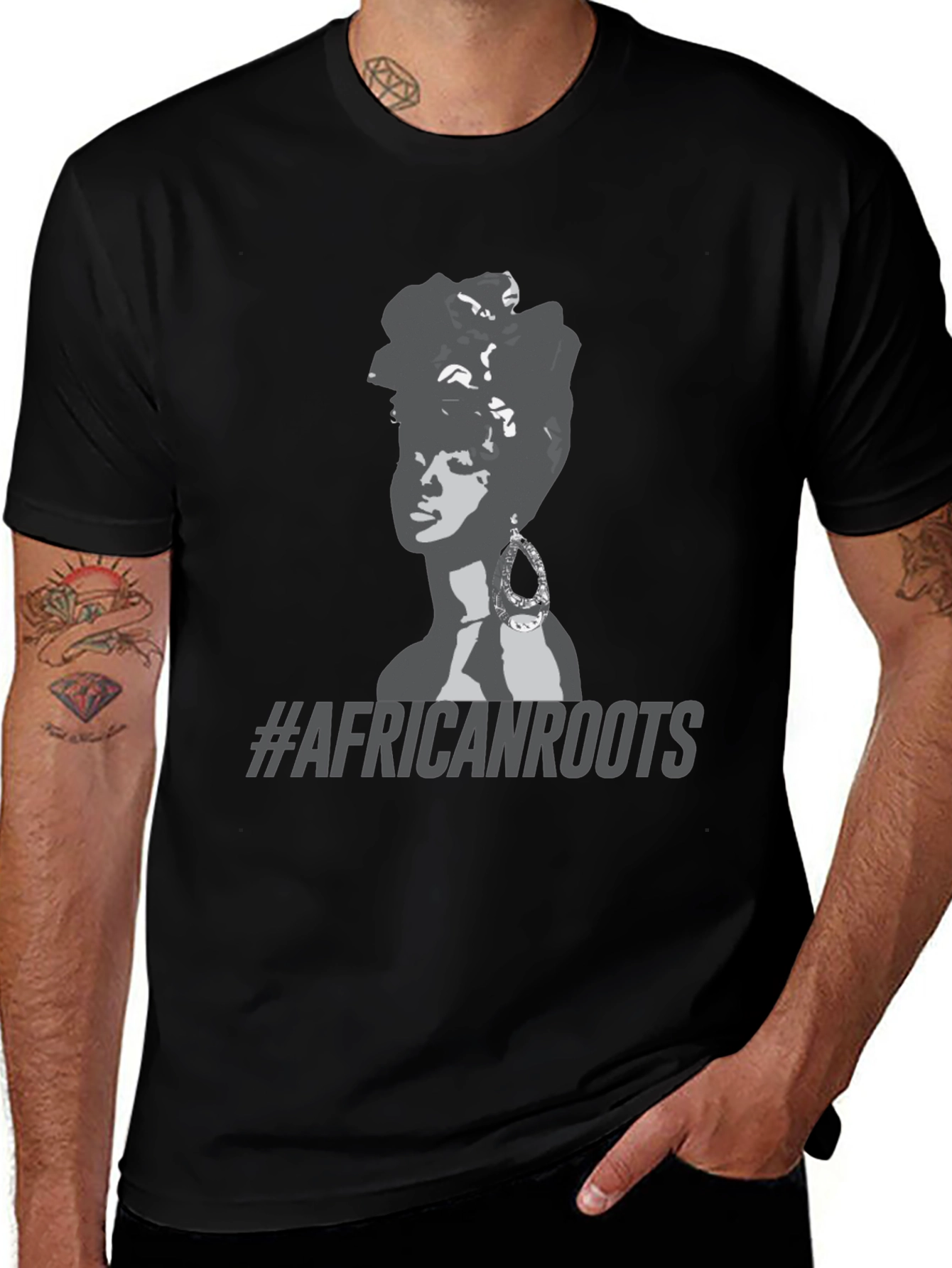 African Roots Graphic T-Shirt - Black