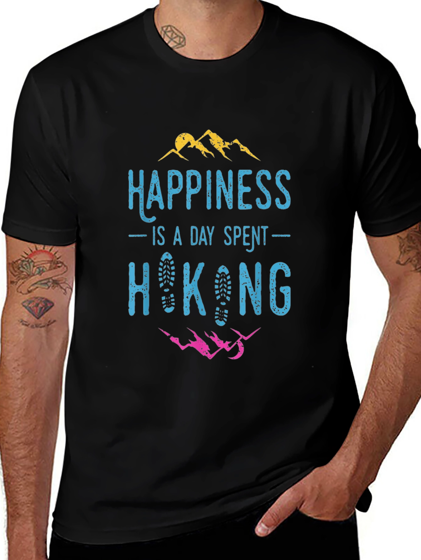 Happiness is Hiking T-Shirt Adventure Graphic Tee