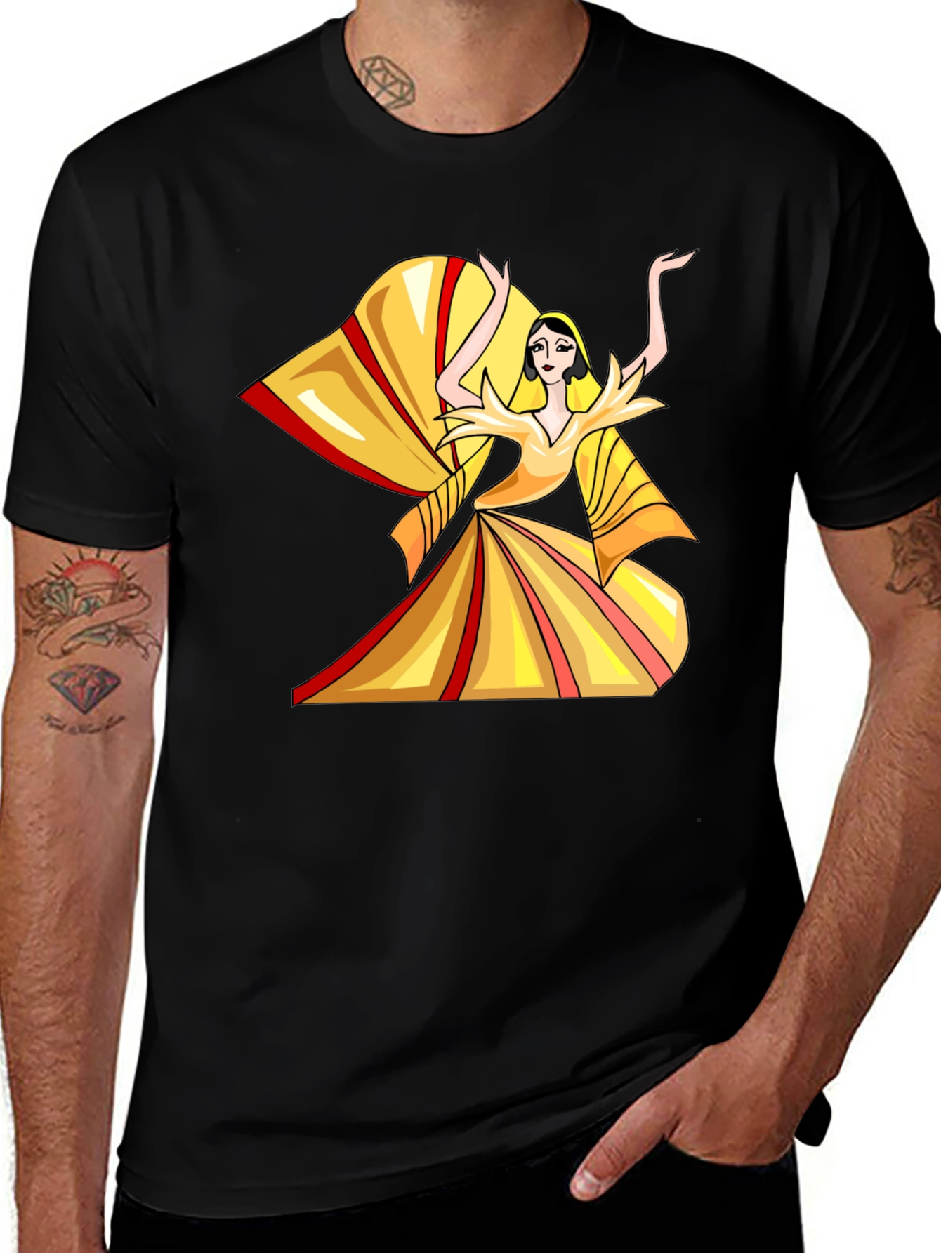 Variant 21 of Woman in Yellow Dress Graphic T-Shirt