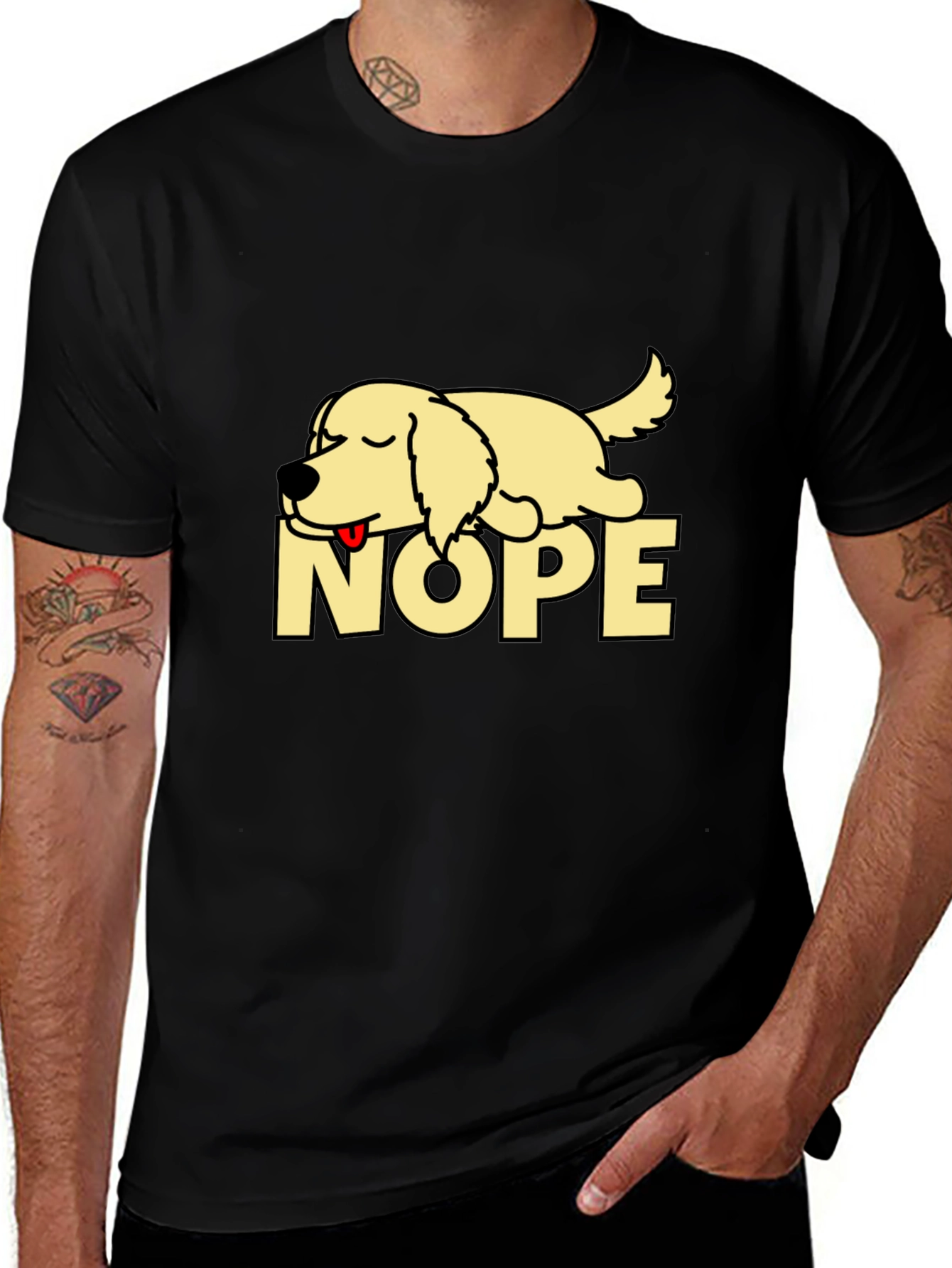 Variant 4 of Nope Lazy Dog Graphic T-Shirt - Relaxed Fit