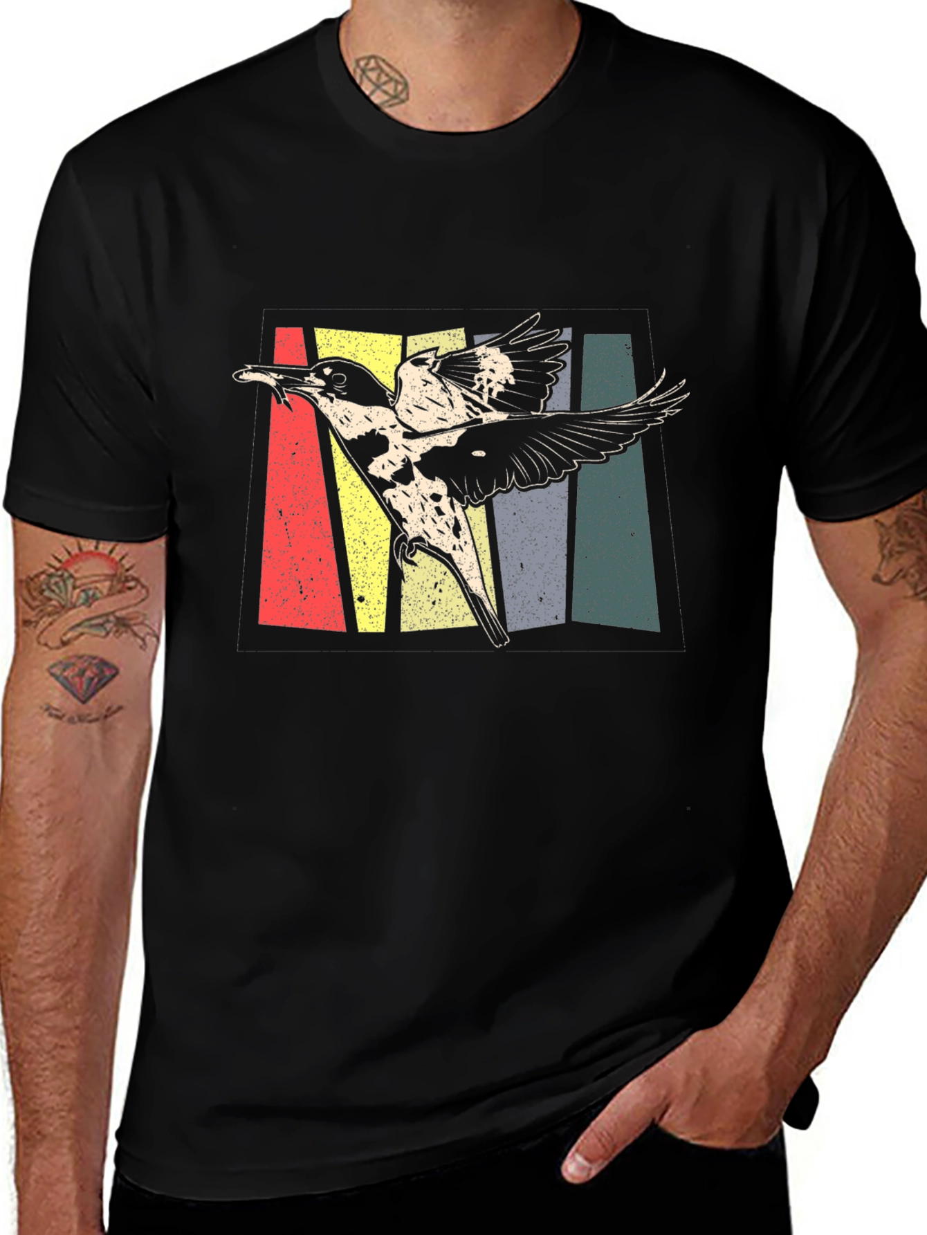 Variant 22 of Retro Bird Graphic T-Shirt - Classic Black Tee