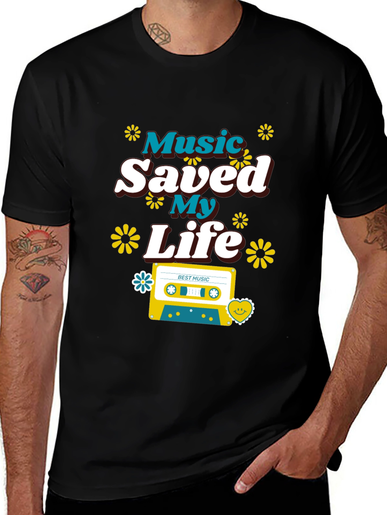 Variant 20 of Music Saved My Life Retro Graphic Tee