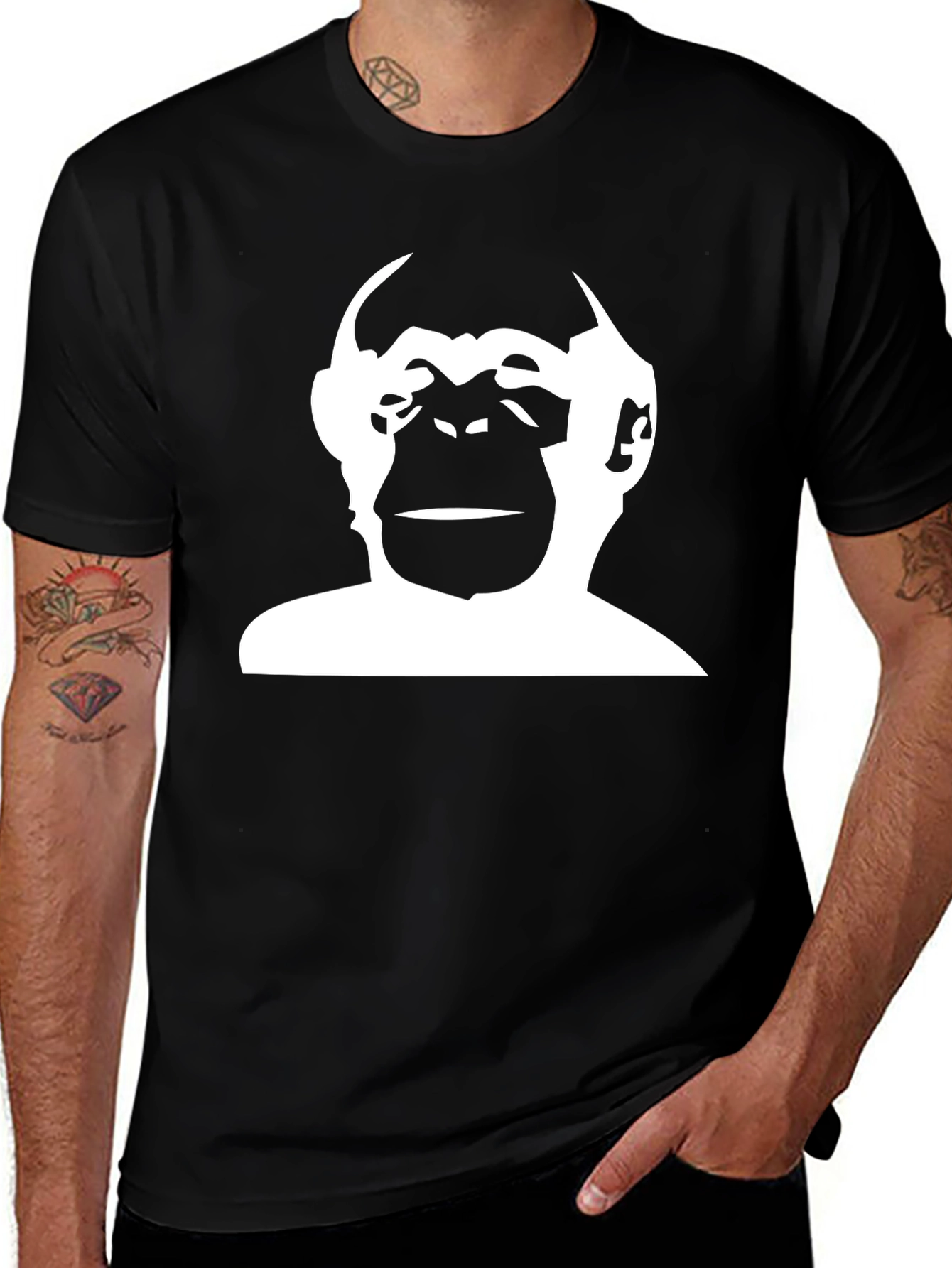 Variant 12 of Black Monkey Graphic Tee - Modern Style