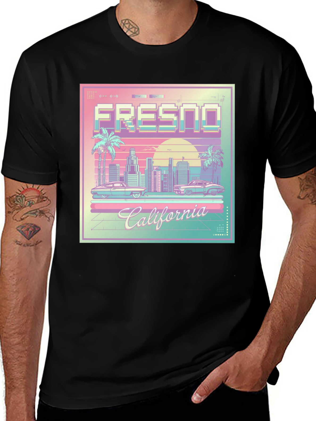 Fresno California Retro Graphic T-Shirt