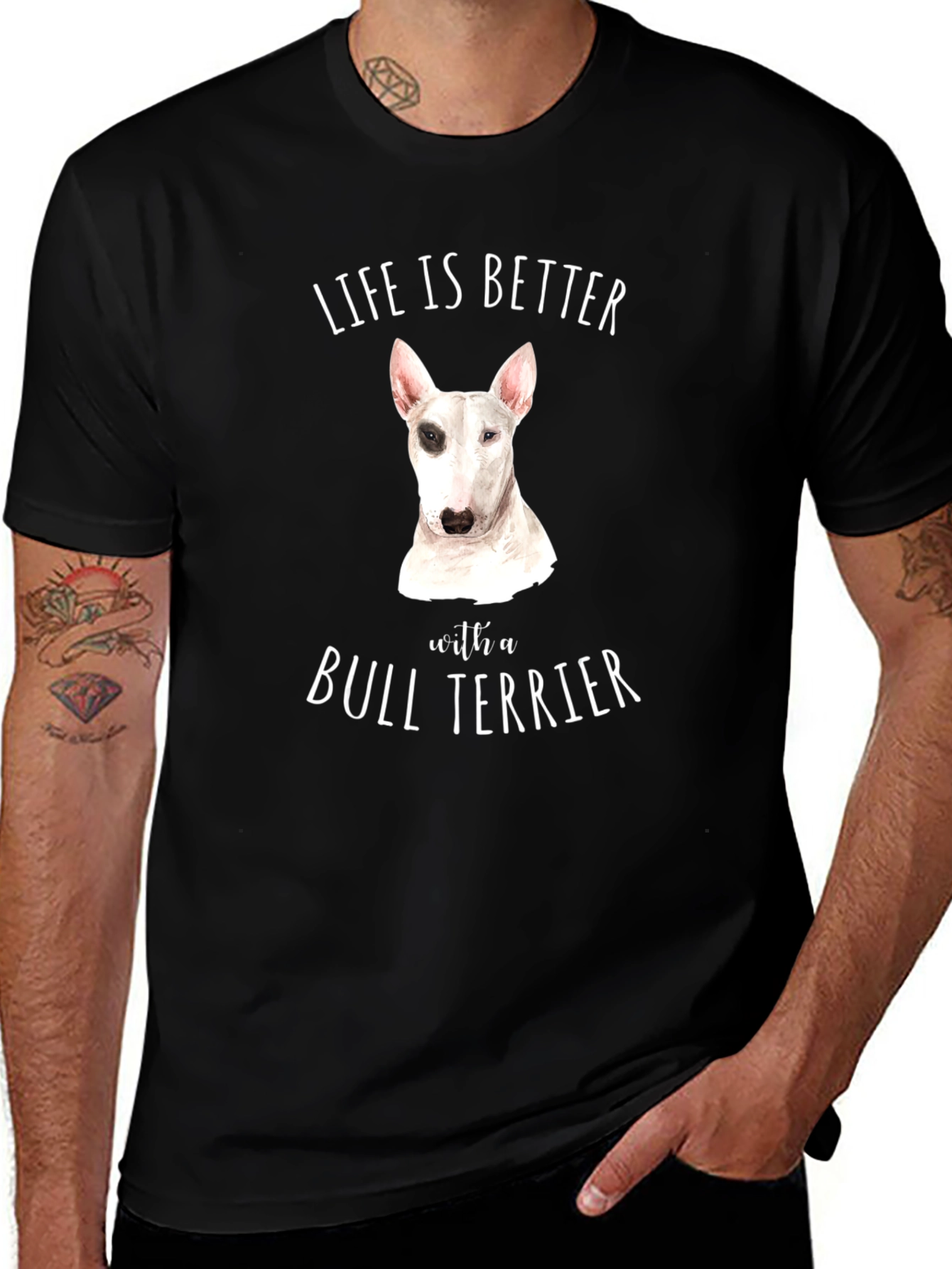 Bull Terrier T-Shirt - Life is Better With a Dog
