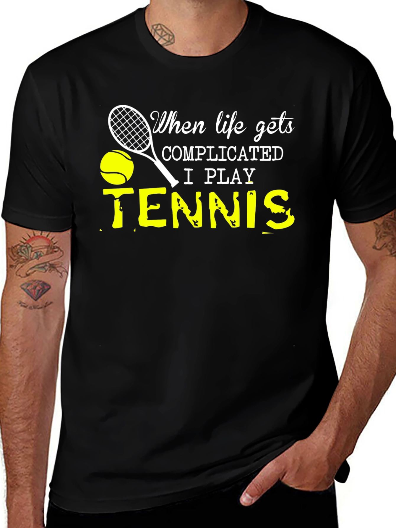 Variant 28 of Complicated Life? Play Tennis! Graphic Tee