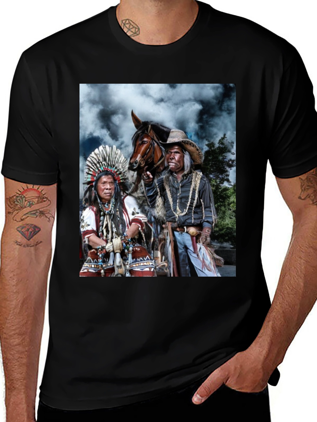 Variant 10 of Native American Horse T-Shirt