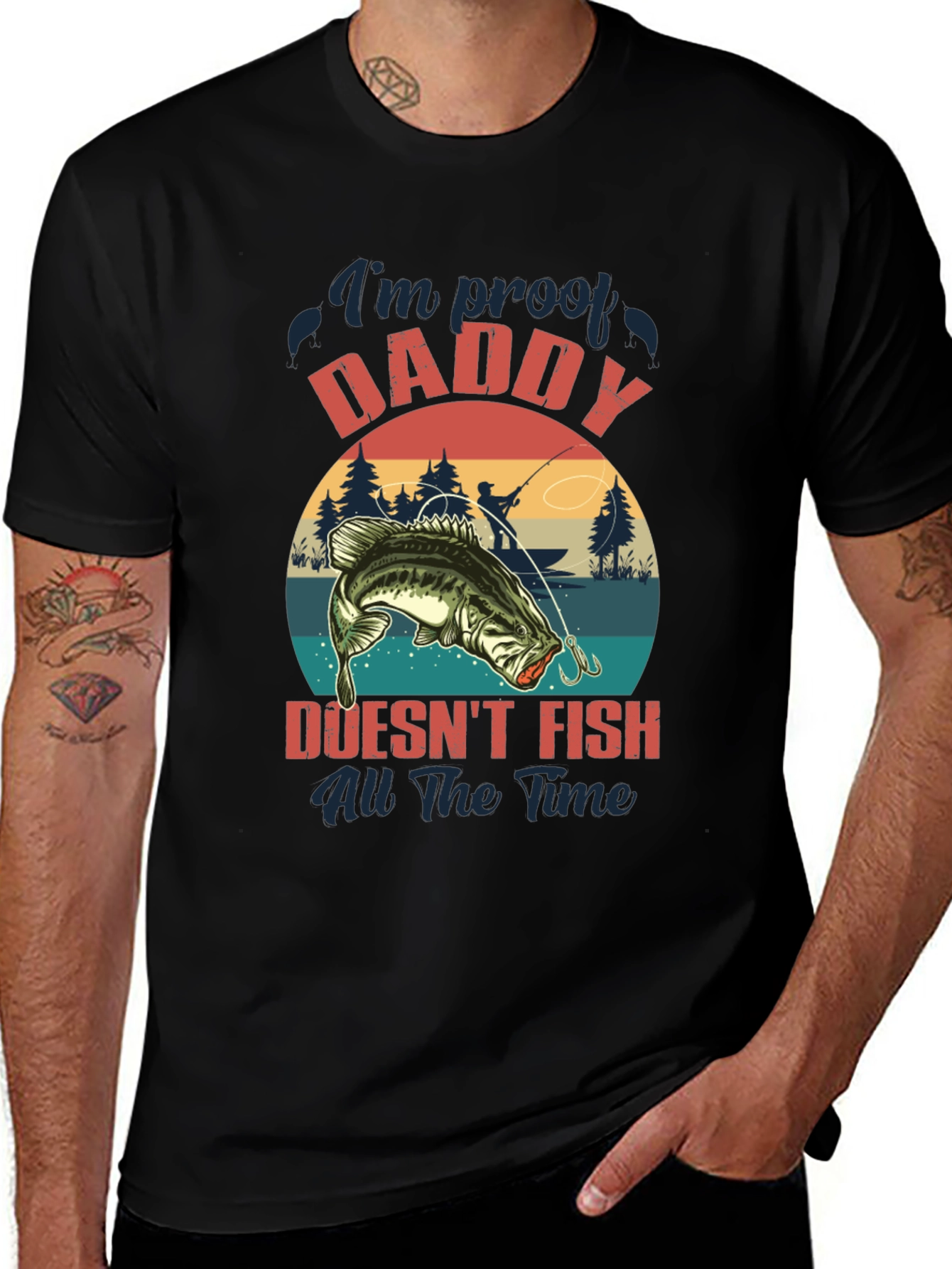 Variant 4 of Funny Fishing T-Shirt - Daddy Doesn't Fish All The Time
