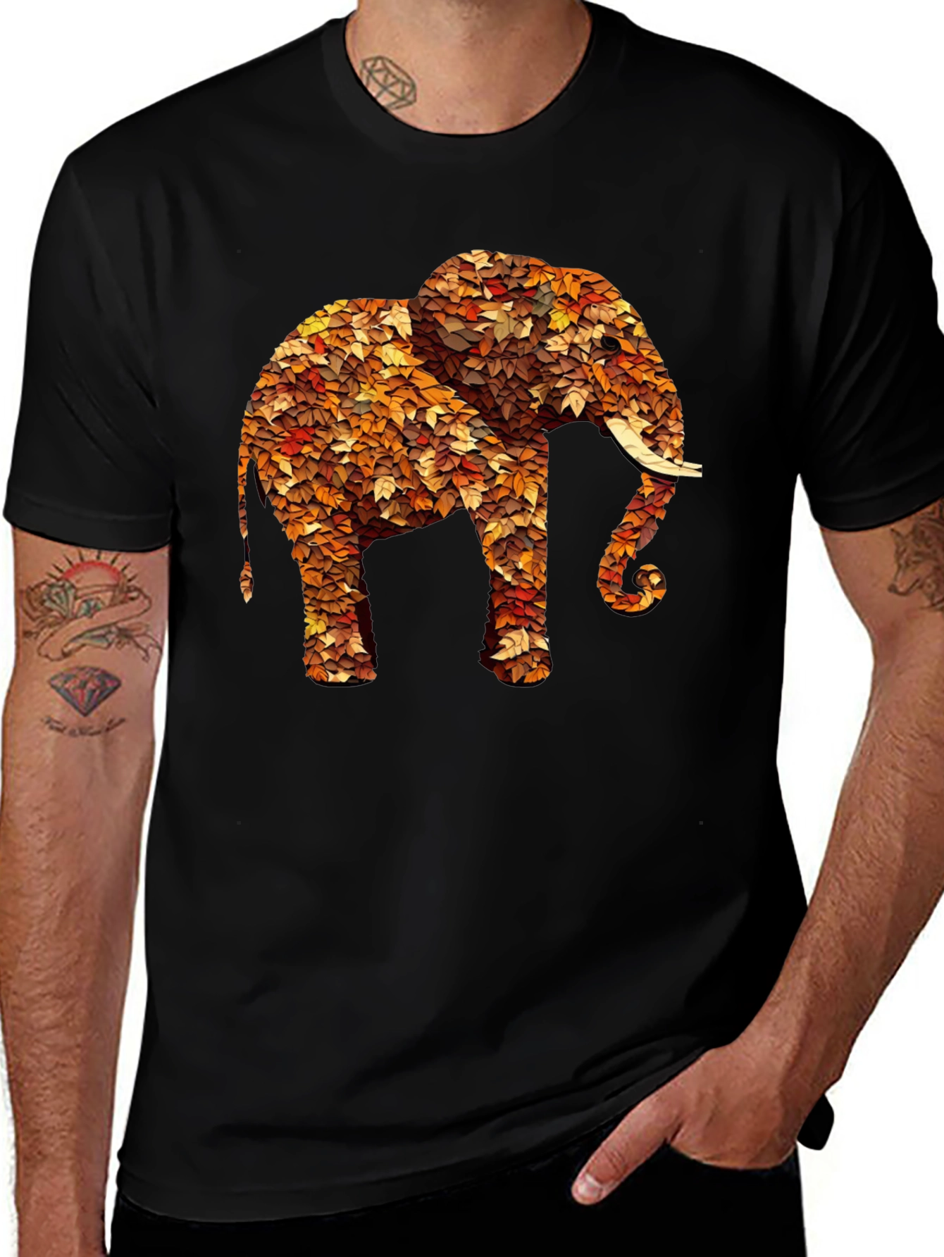 Variant 15 of Leaf Elephant Graphic Print Tee