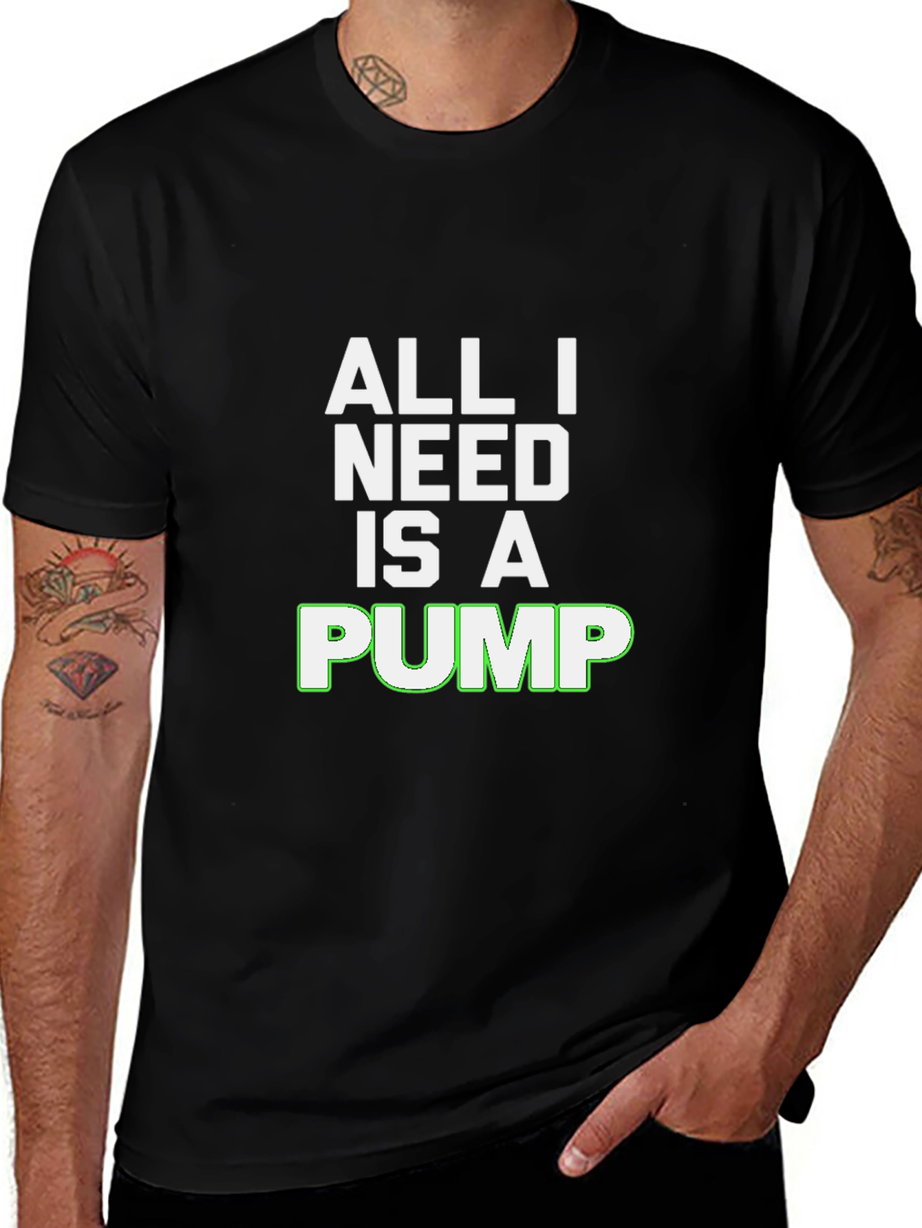 Variant 9 of All I Need Is A Pump Black T-Shirt