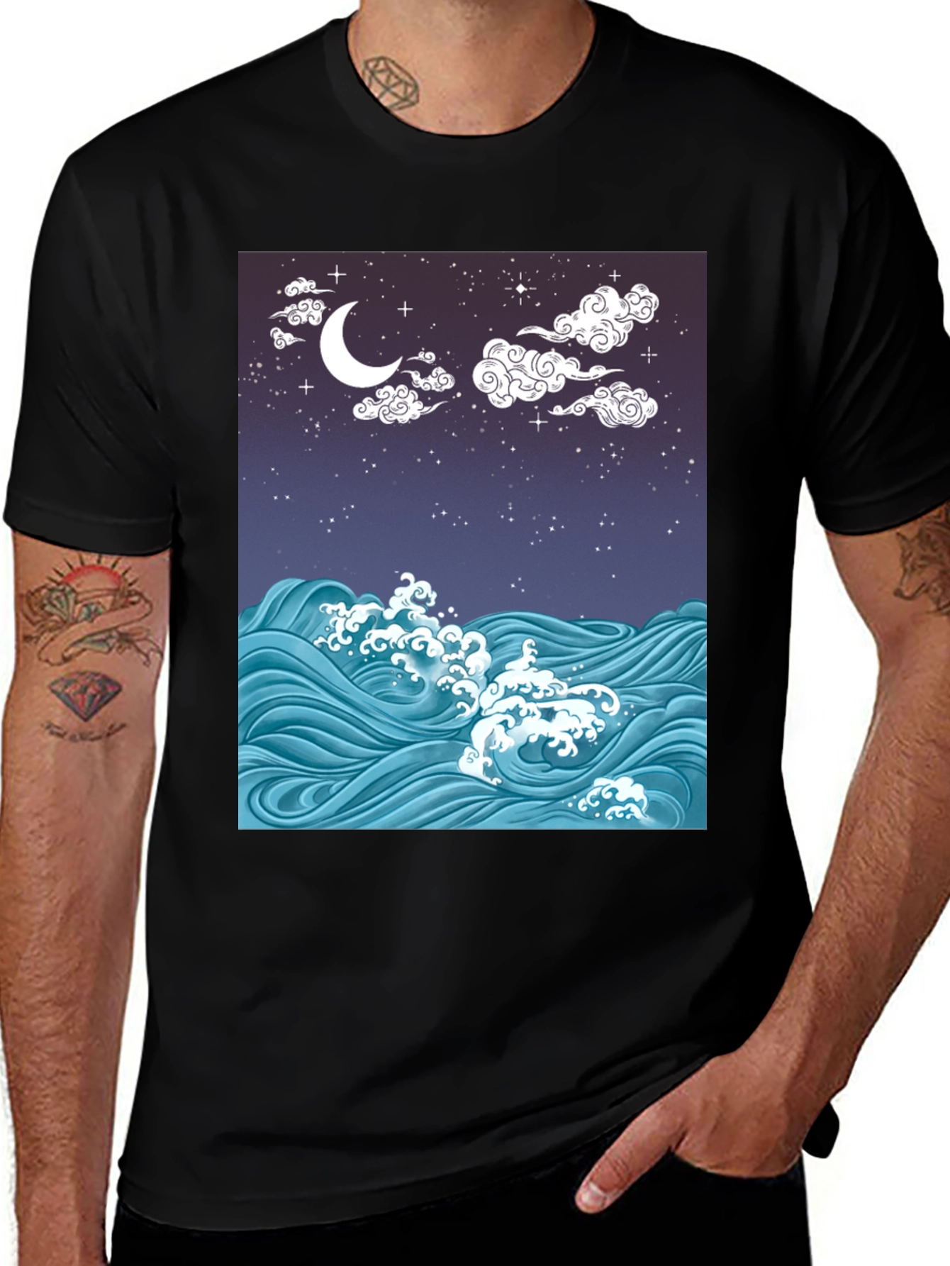 Variant 29 of Ocean Wave Moon T-Shirt